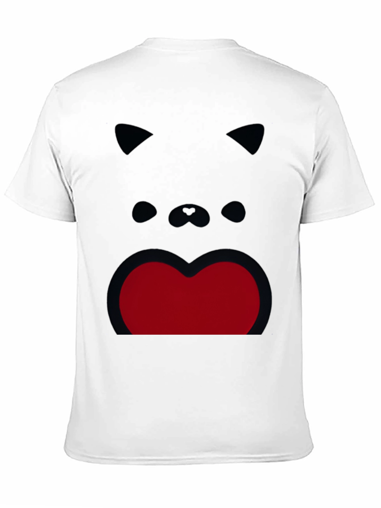 Funny Cat Face Graphic Print Black T-Shirt