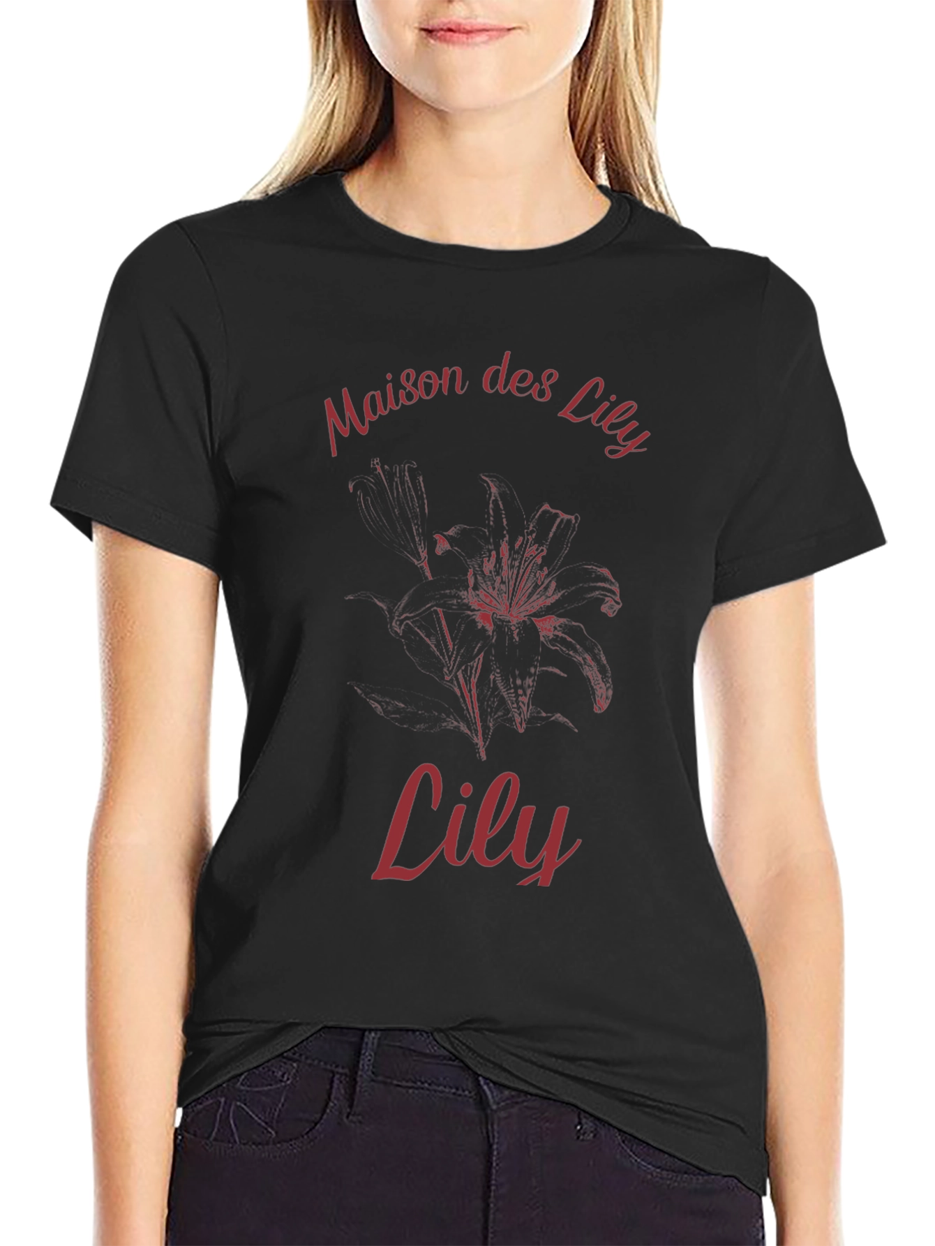 Maison des Lily Graphic T-Shirt - Black