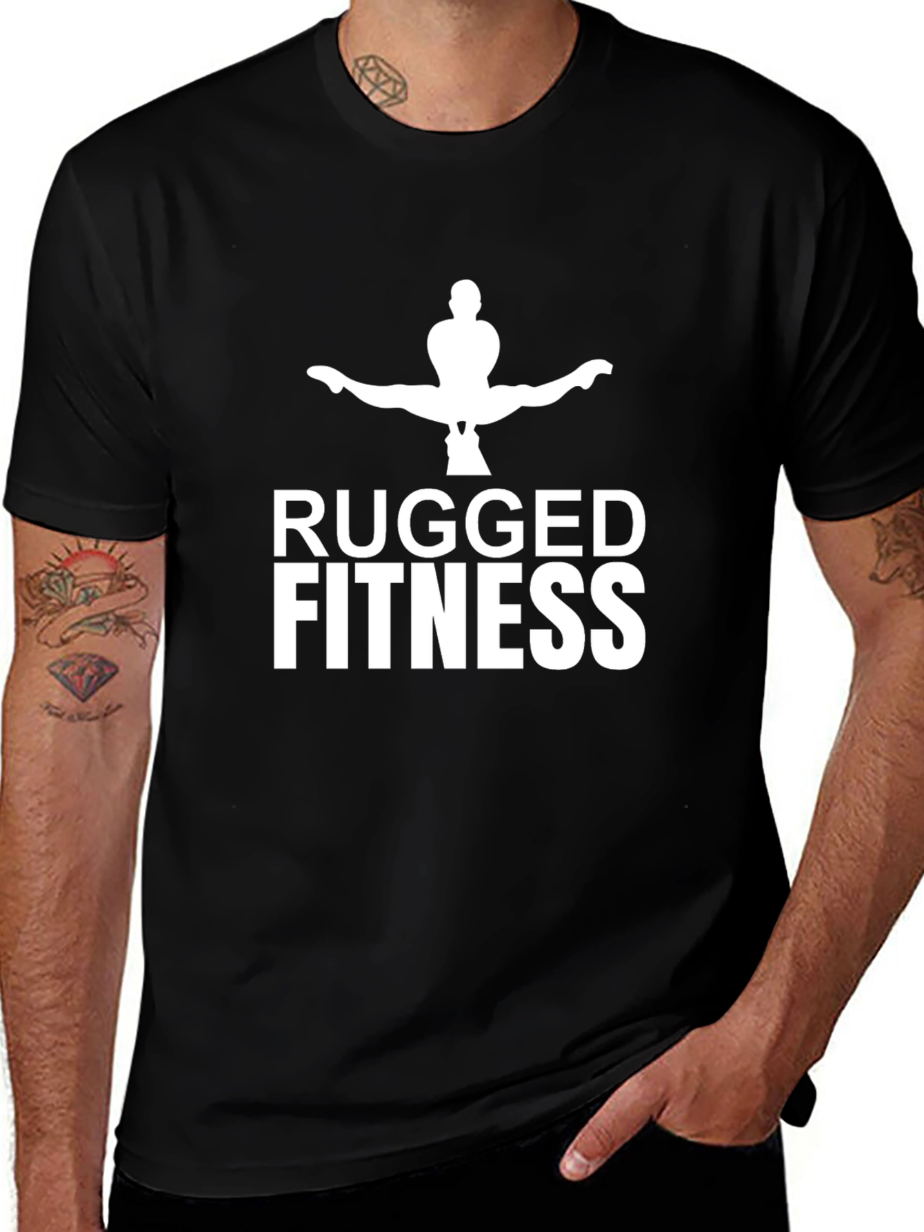 Rugged Fitness Black Graphic Tee
