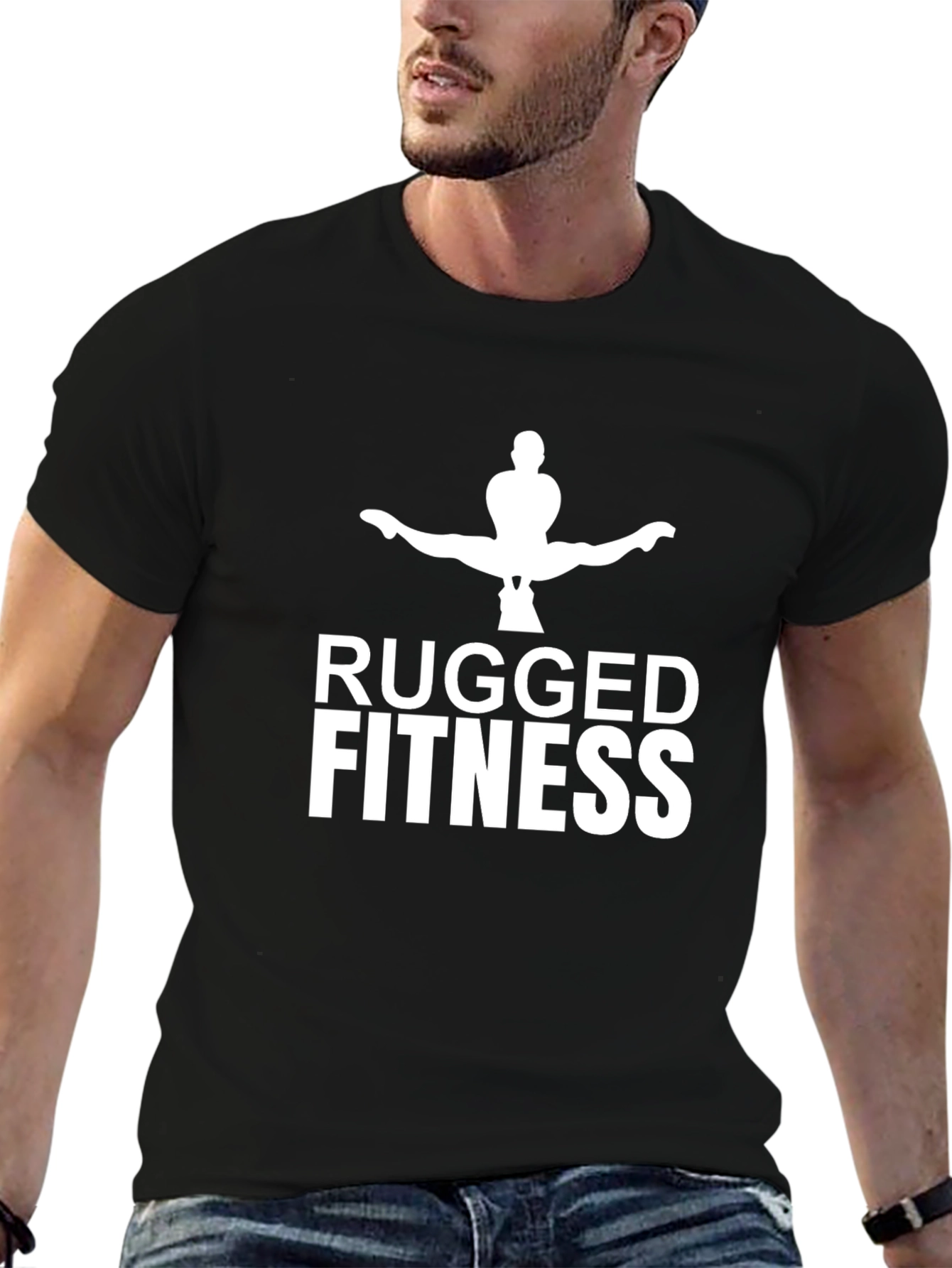Rugged Fitness Black Graphic Tee