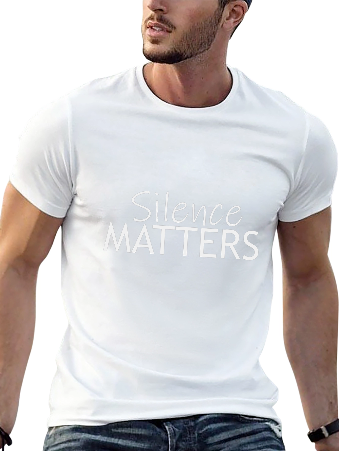 Silence Matters Graphic Tee - Black Cotton T-Shirt