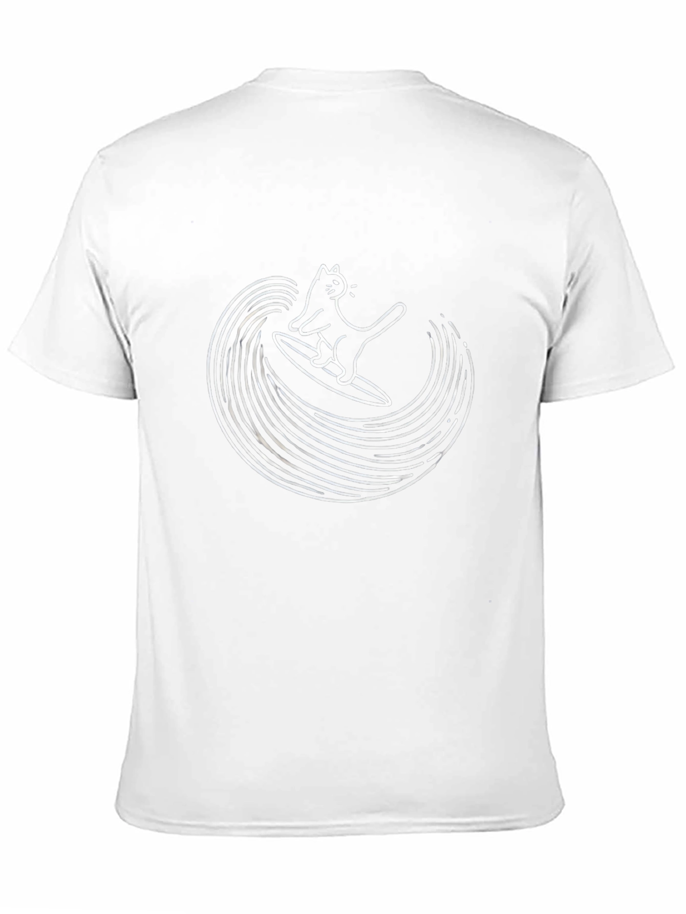 Cool Cat Surfing Wave Graphic T-Shirt