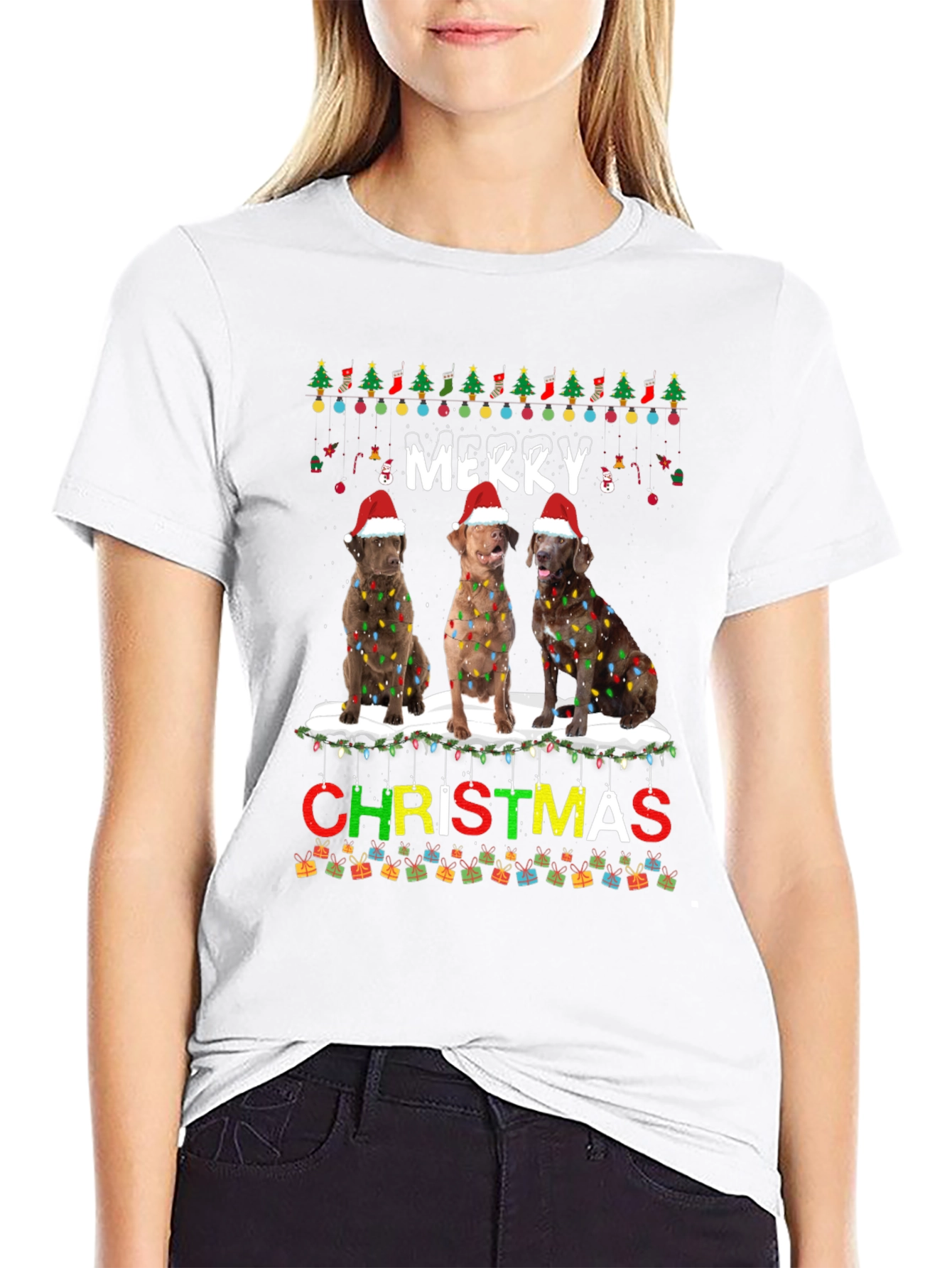 Merry Christmas Labrador Dog T-Shirt