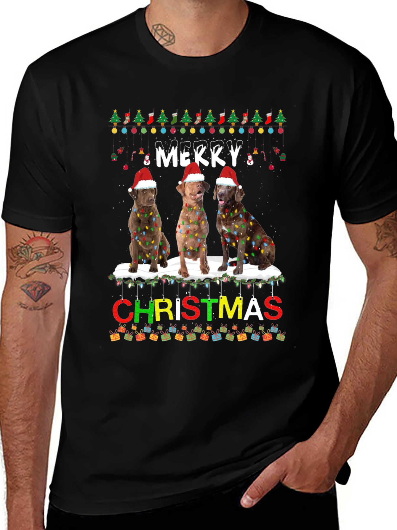 Merry Christmas Labrador Dog T-Shirt