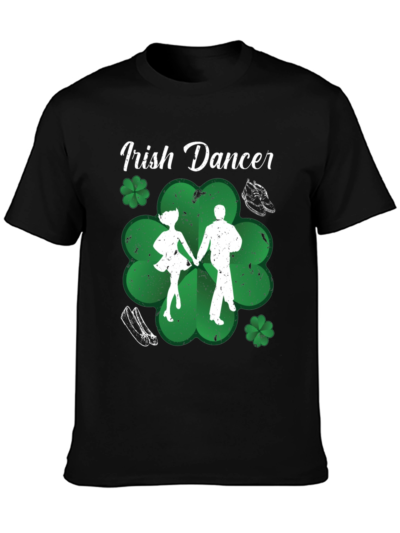 Irish Dancer T-Shirt St. Patricks Day Black Cotton
