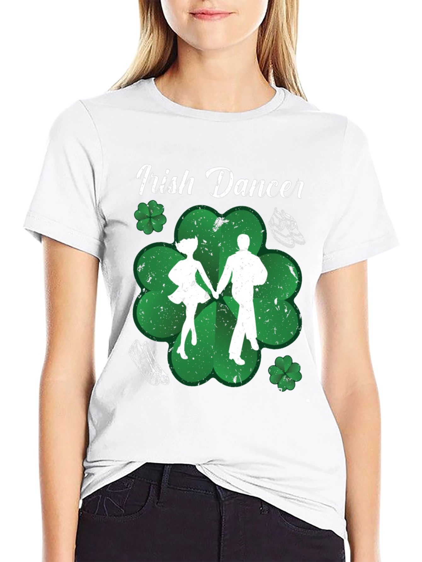 Irish Dancer T-Shirt St. Patricks Day Black Cotton