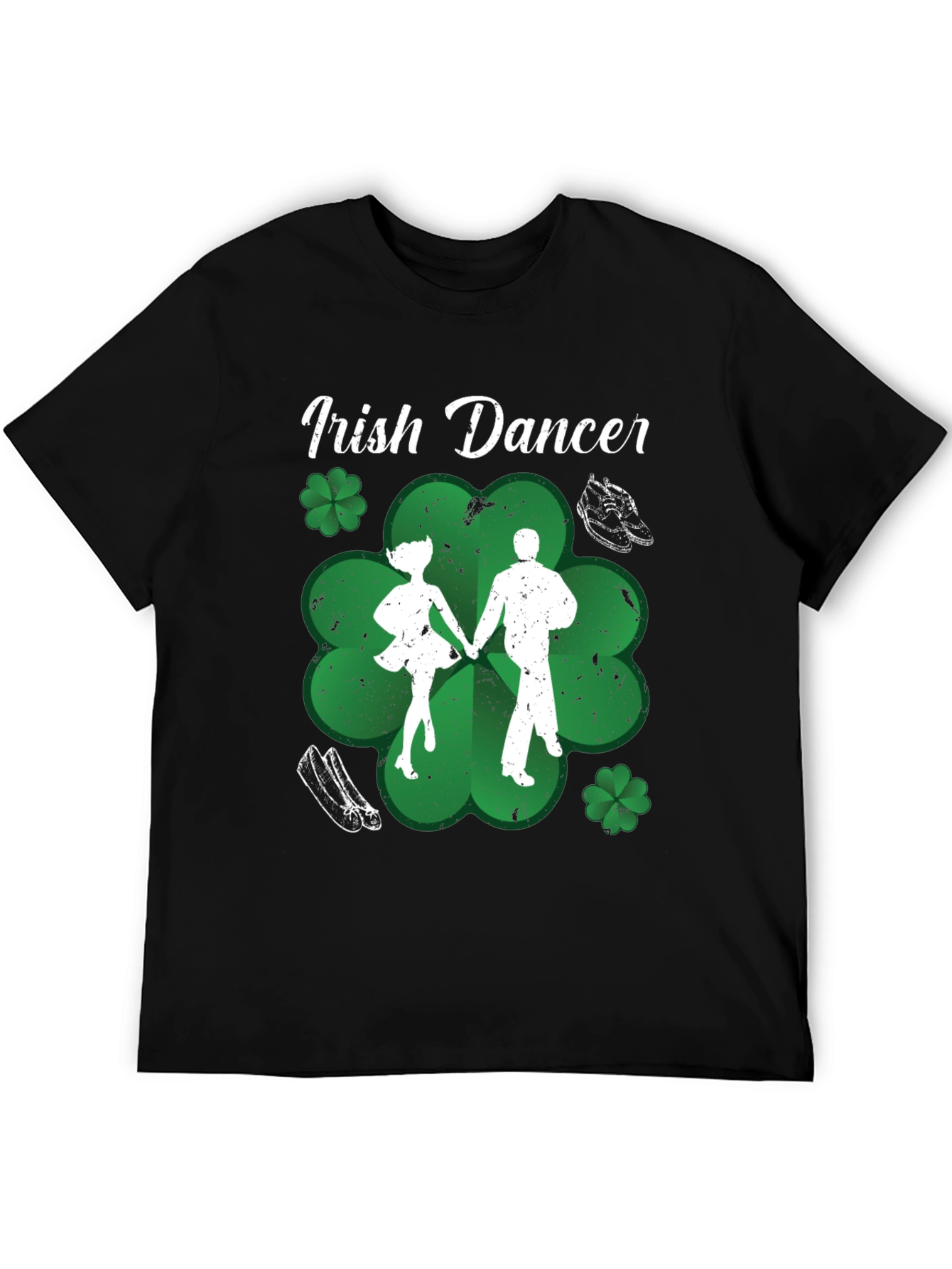 Irish Dancer T-Shirt St. Patricks Day Black Cotton