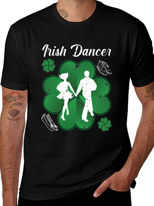 Irish Dancer T-Shirt St. Patricks Day Black Cotton