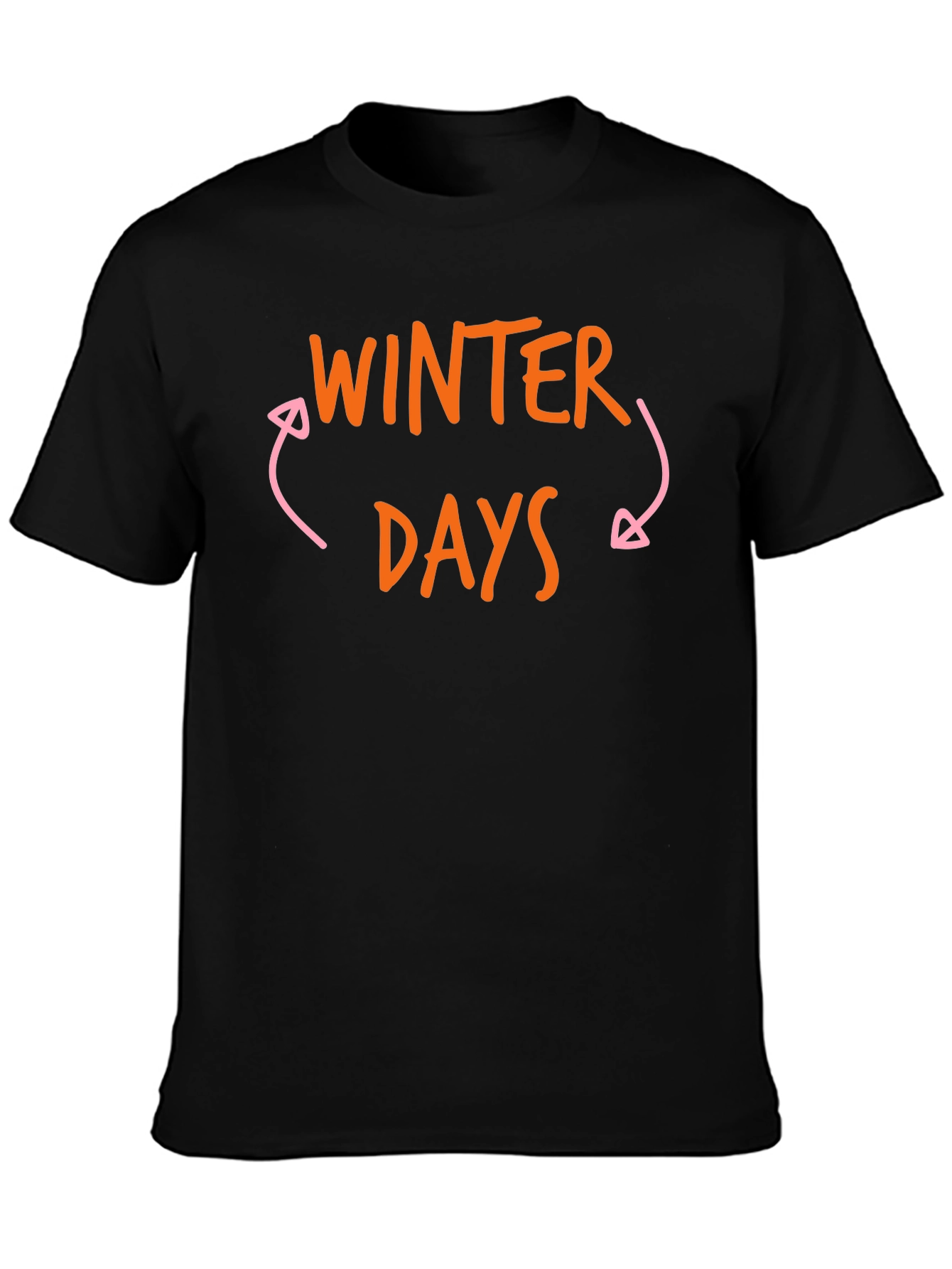 Winter Days Graphic Tee - Black Cotton Shirt