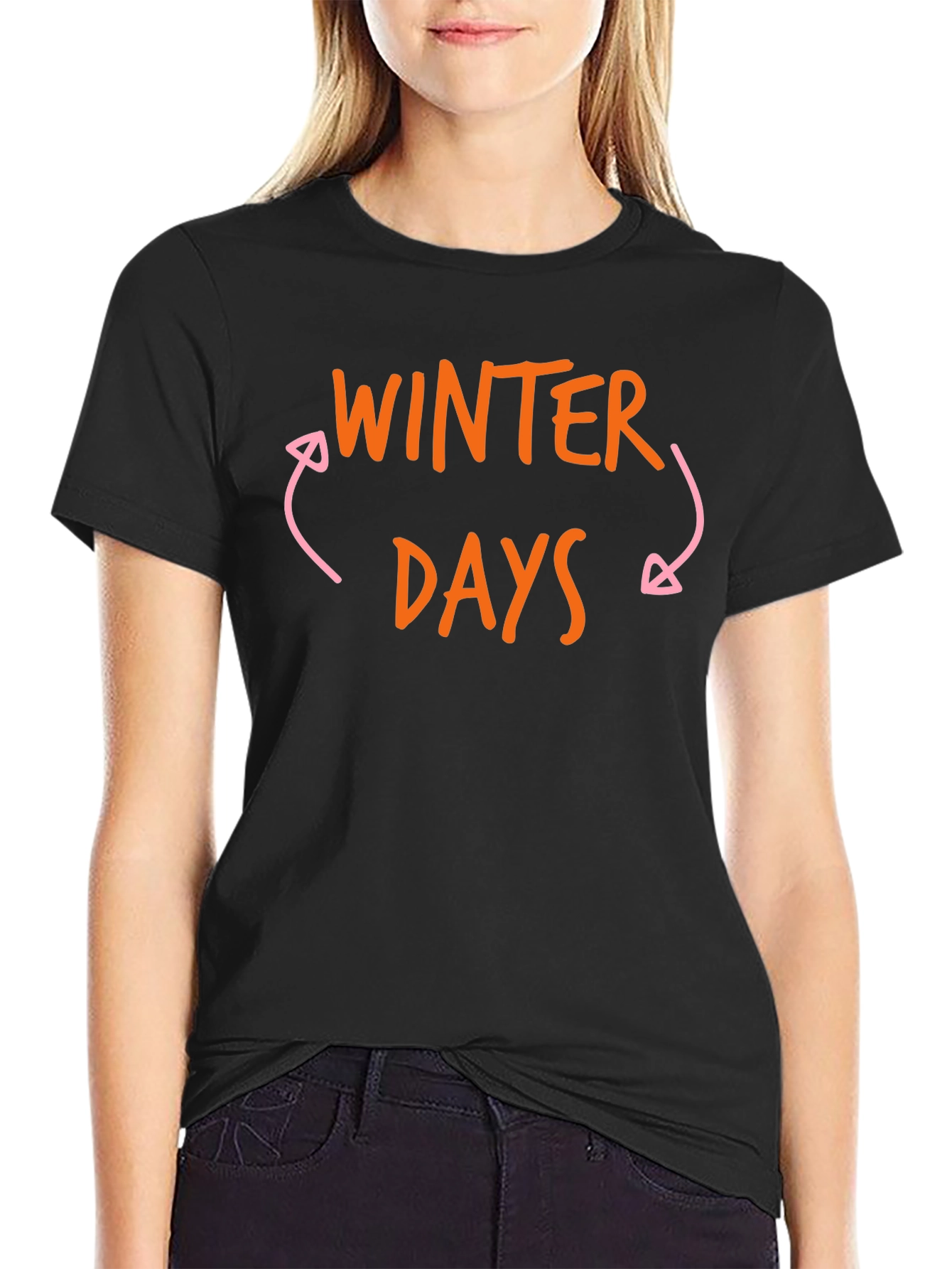 Winter Days Graphic Tee - Black Cotton Shirt