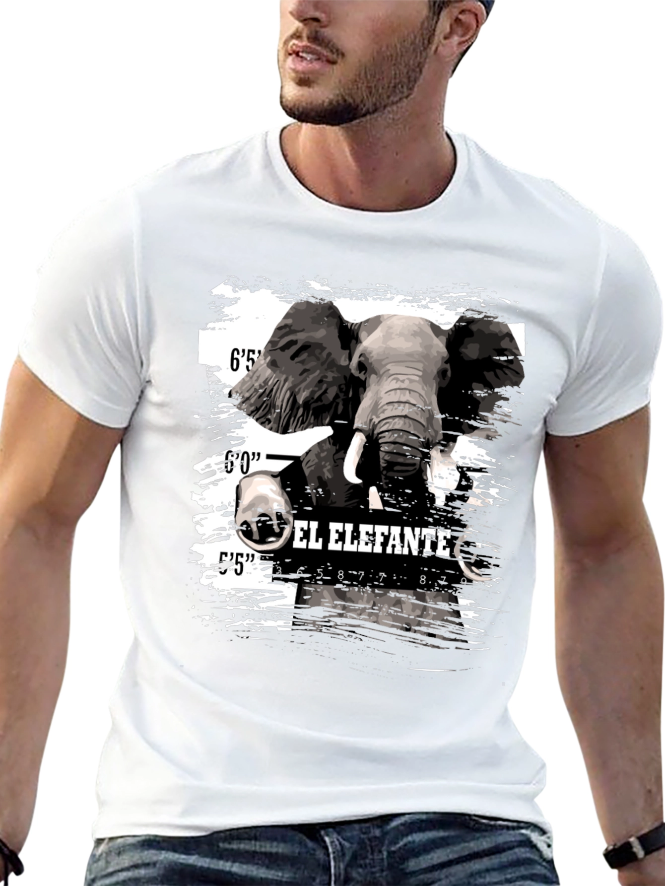 El Elefante Mugshot T-Shirt - Mens Black Graphic Tee