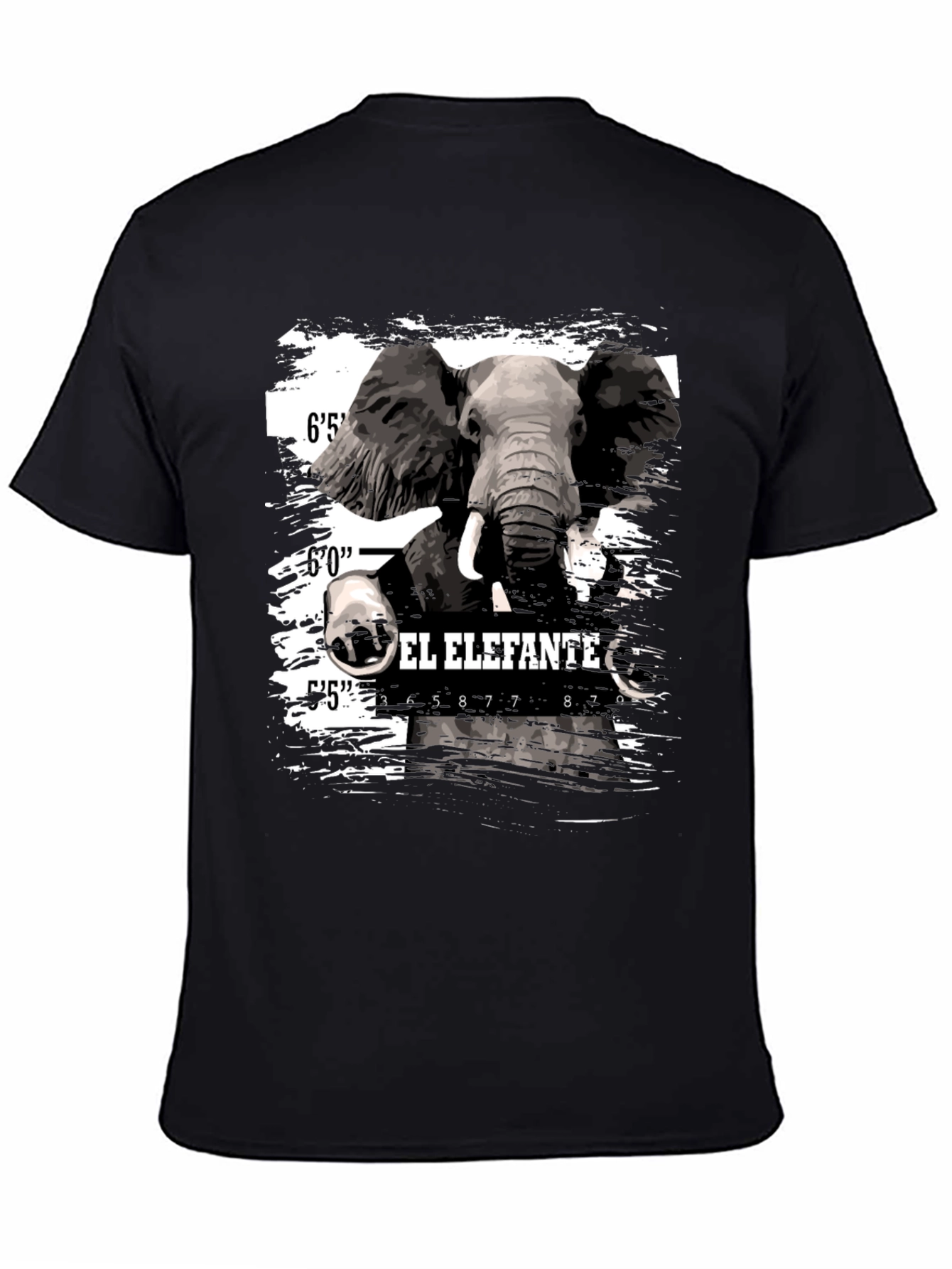 El Elefante Mugshot T-Shirt - Mens Black Graphic Tee