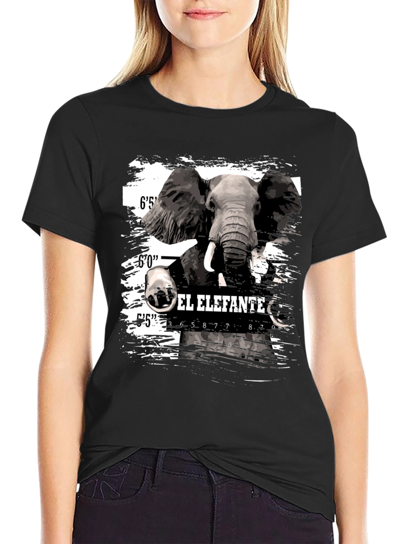 El Elefante Mugshot T-Shirt - Mens Black Graphic Tee