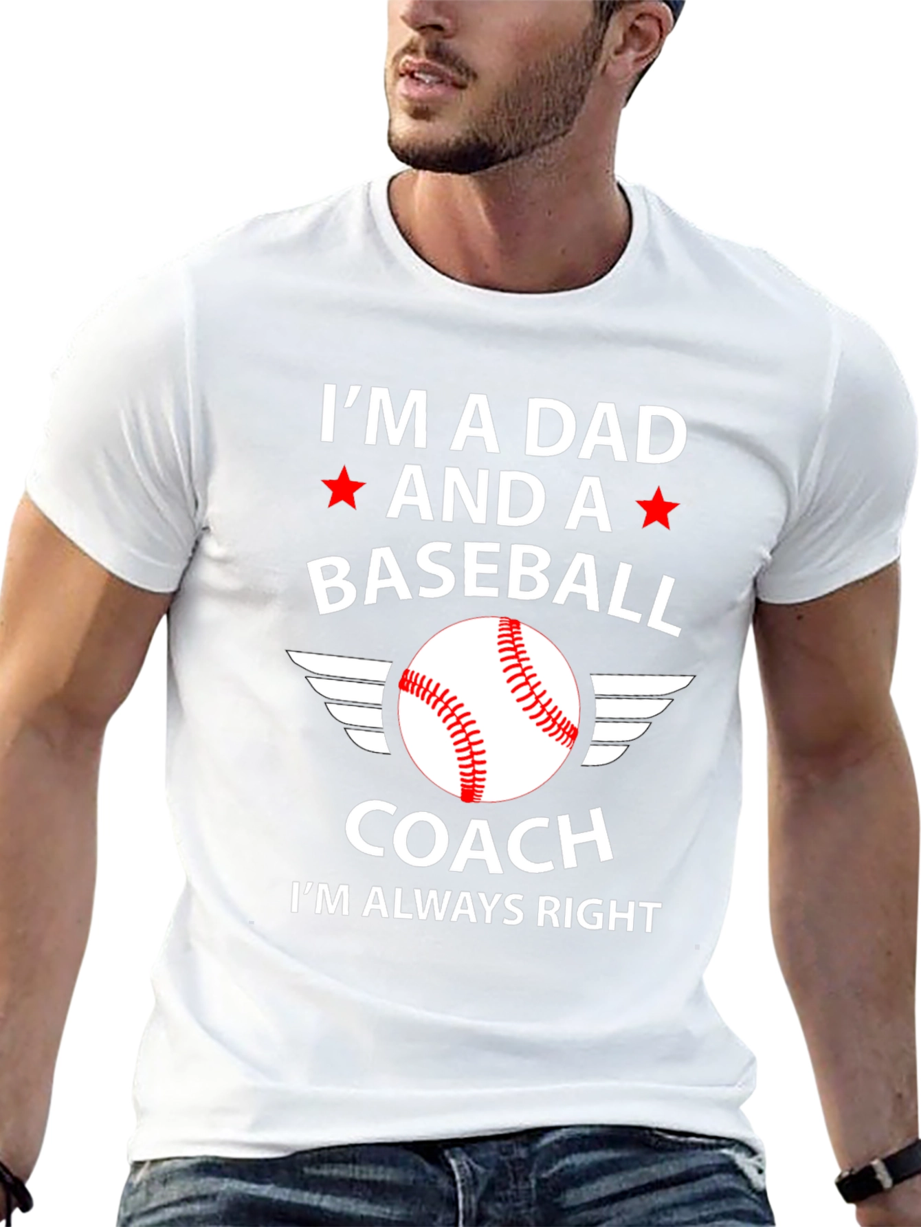 Dad Baseball Coach T-Shirt - Always Right
