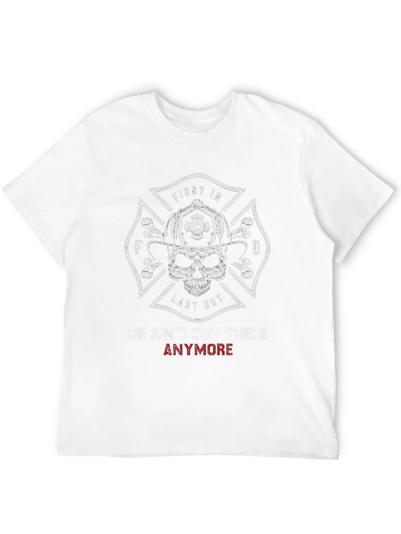 Firefighter Skull T-Shirt - First In Last Out