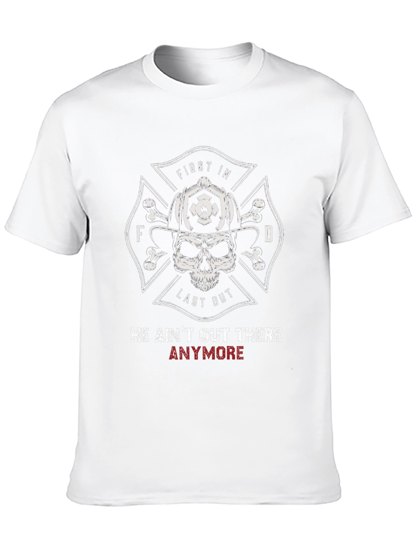 Firefighter Skull T-Shirt - First In Last Out