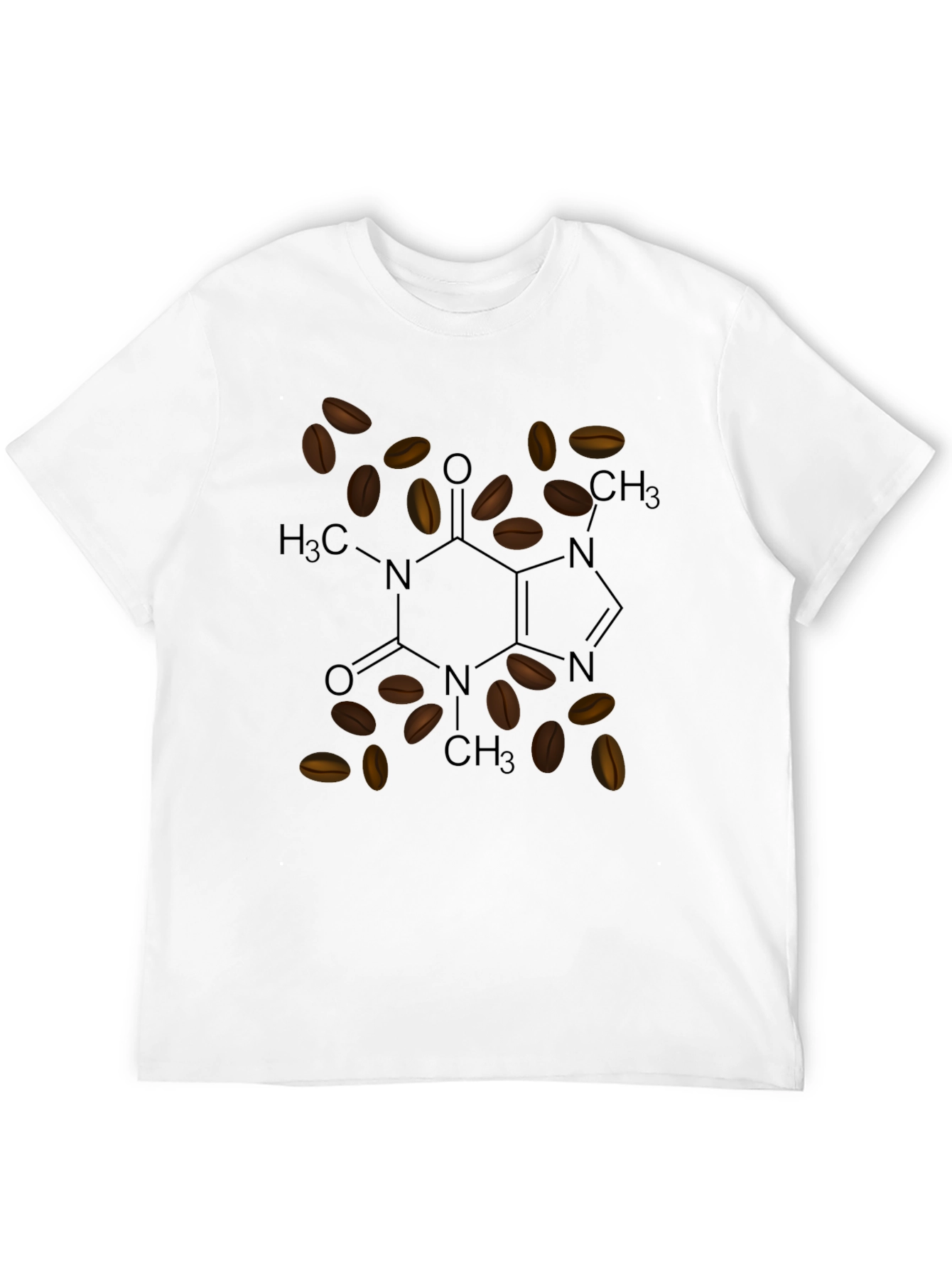 Coffee Molecule T-Shirt - Caffeine Structure Tee