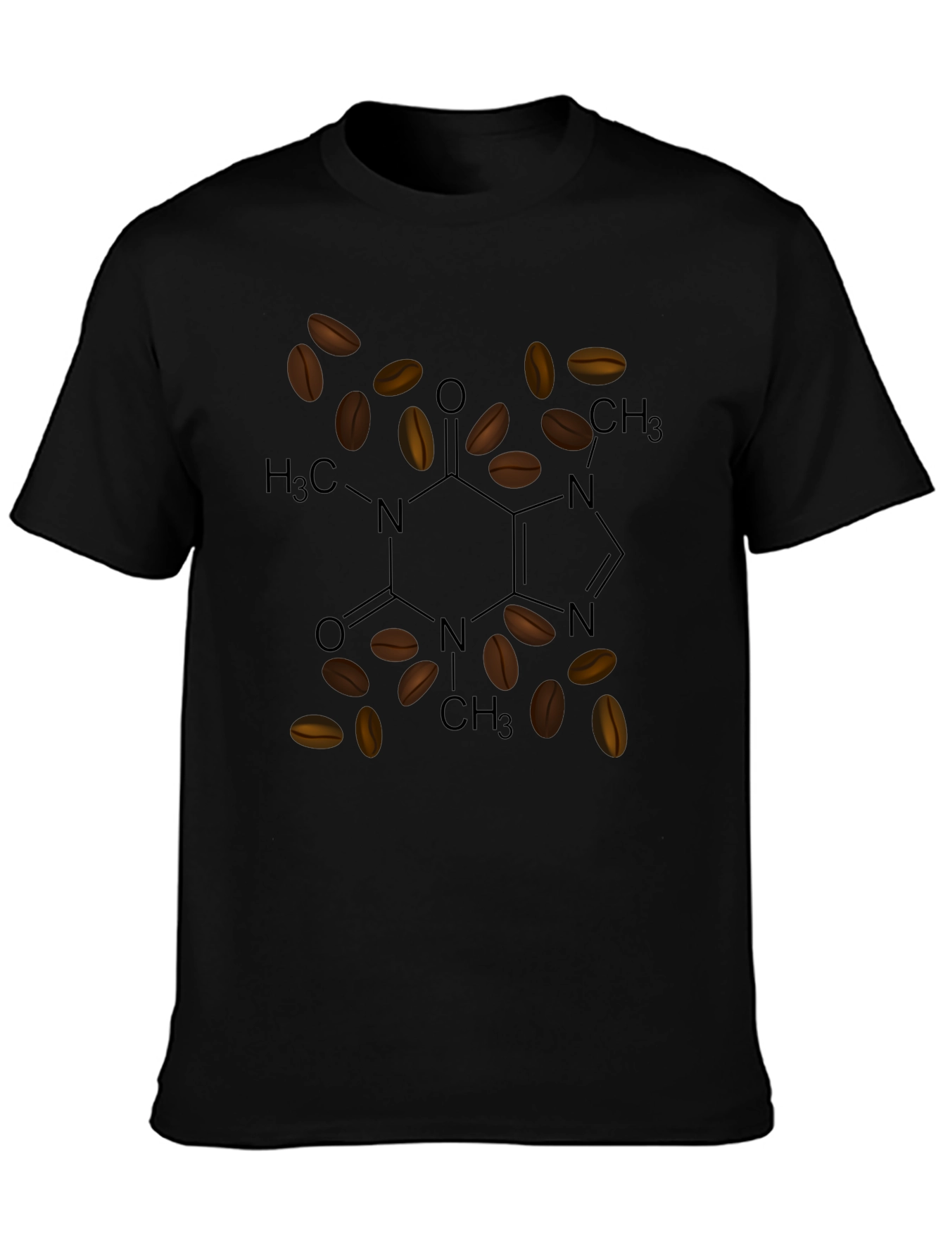Coffee Molecule T-Shirt - Caffeine Structure Tee