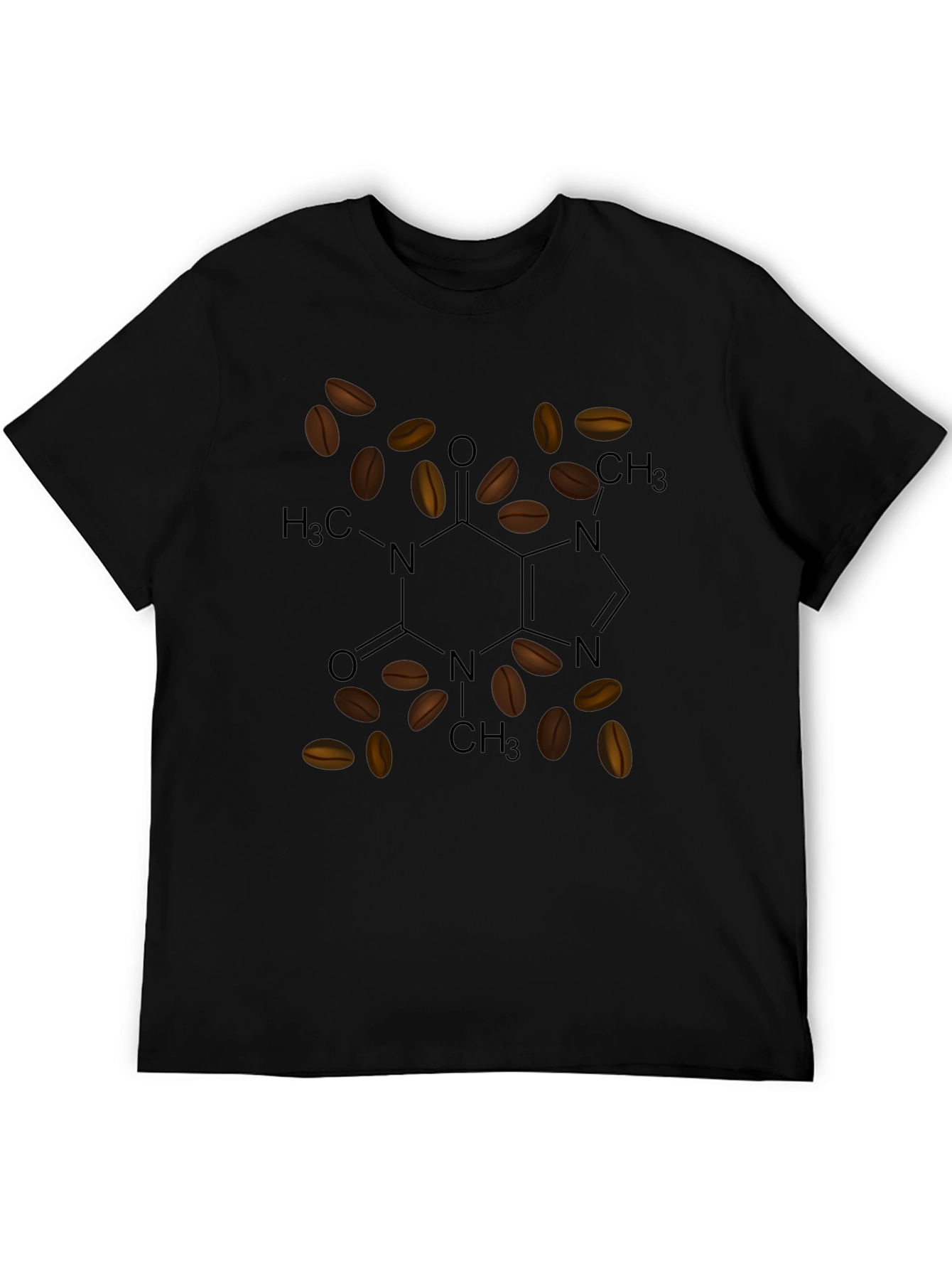 Coffee Molecule T-Shirt - Caffeine Structure Tee