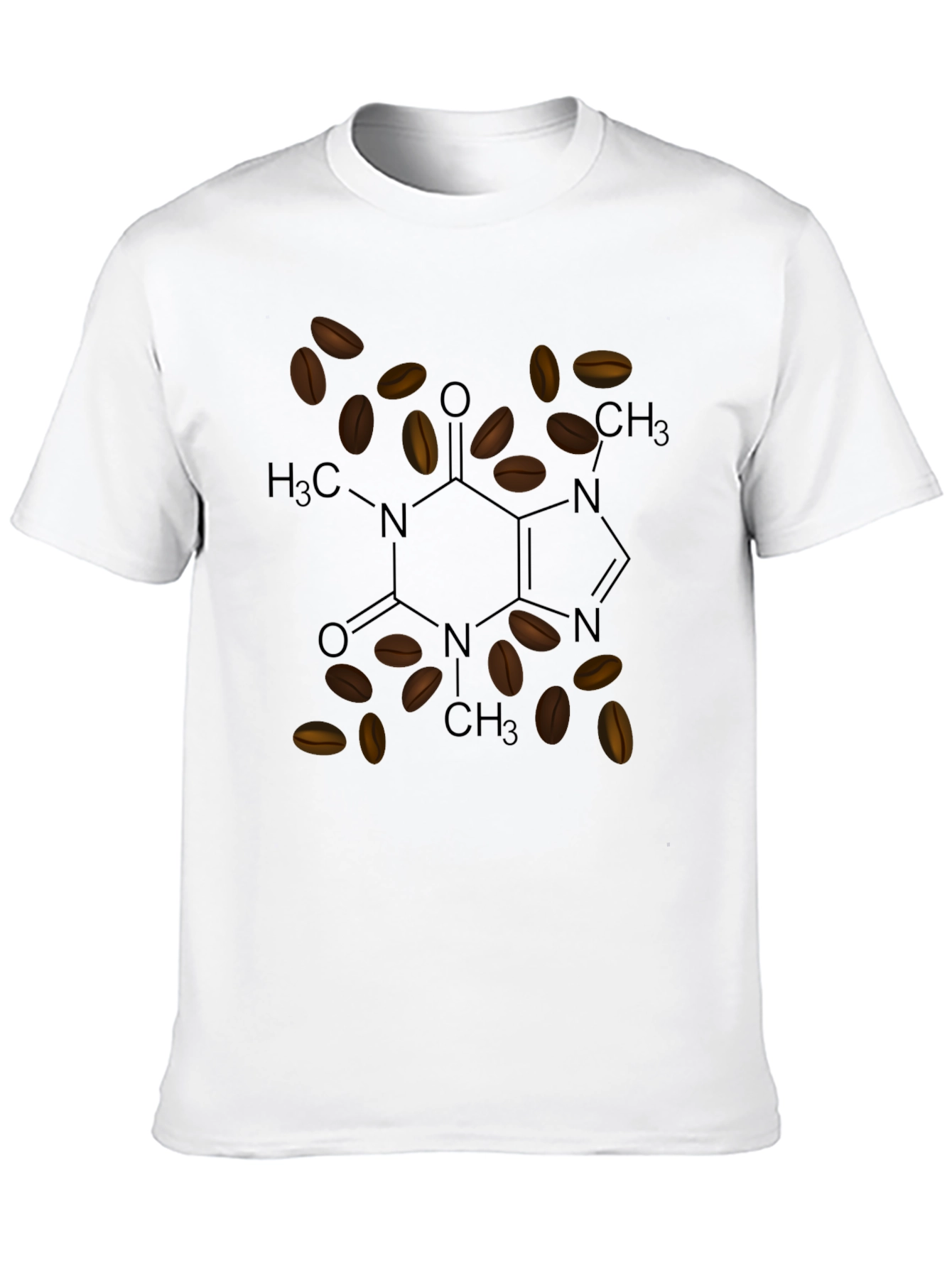 Coffee Molecule T-Shirt - Caffeine Structure Tee
