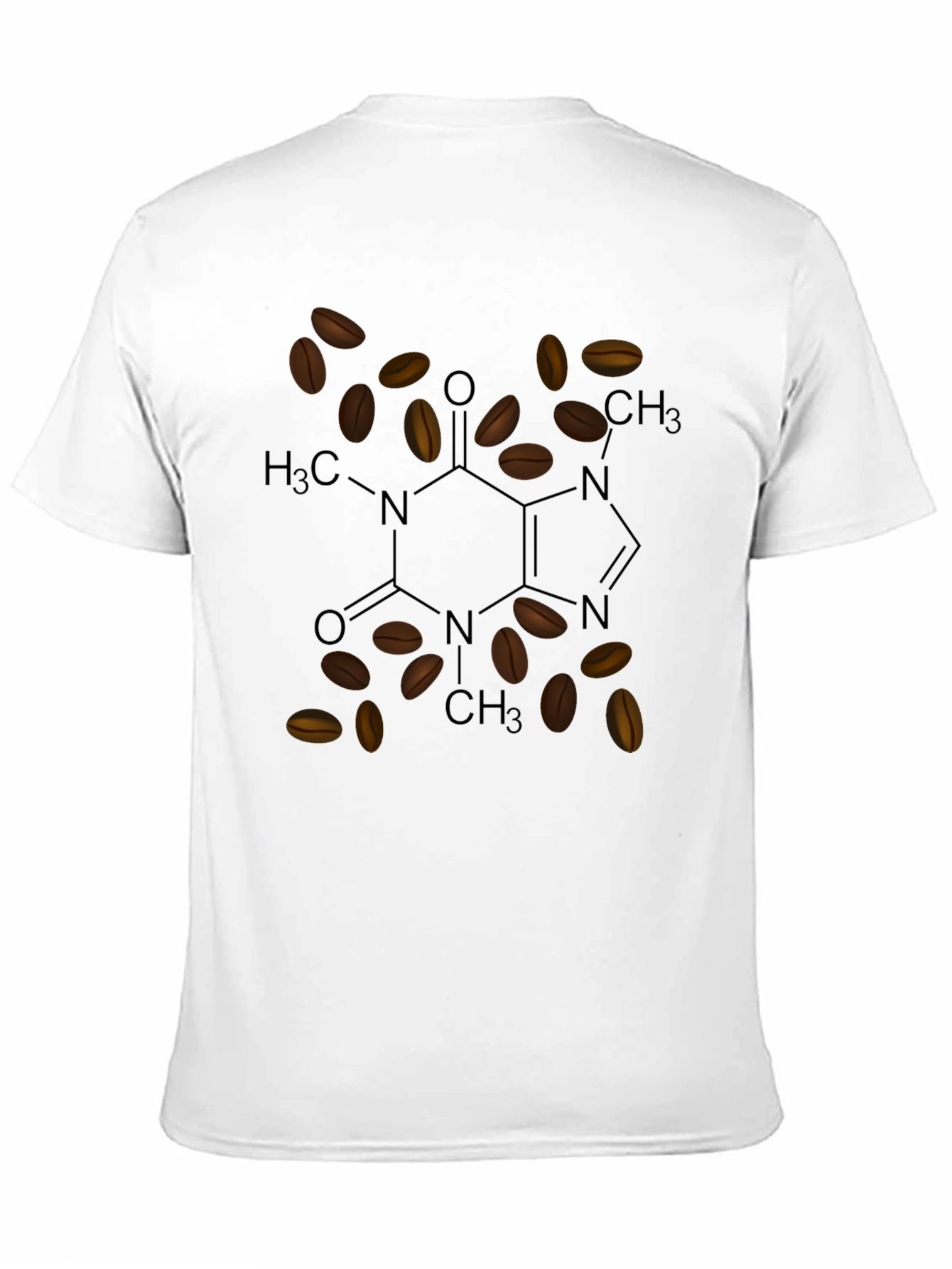 Coffee Molecule T-Shirt - Caffeine Structure Tee