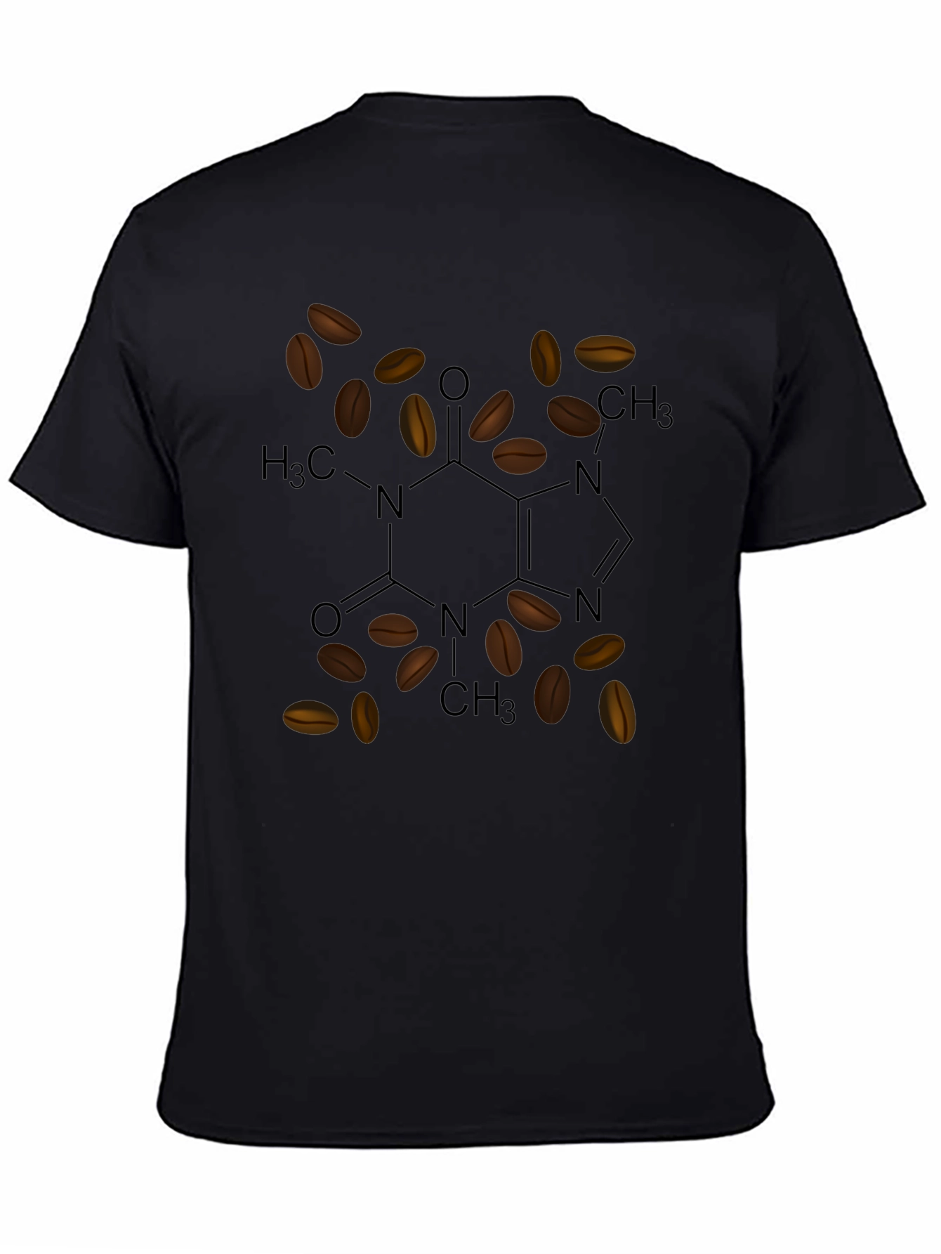 Coffee Molecule T-Shirt - Caffeine Structure Tee