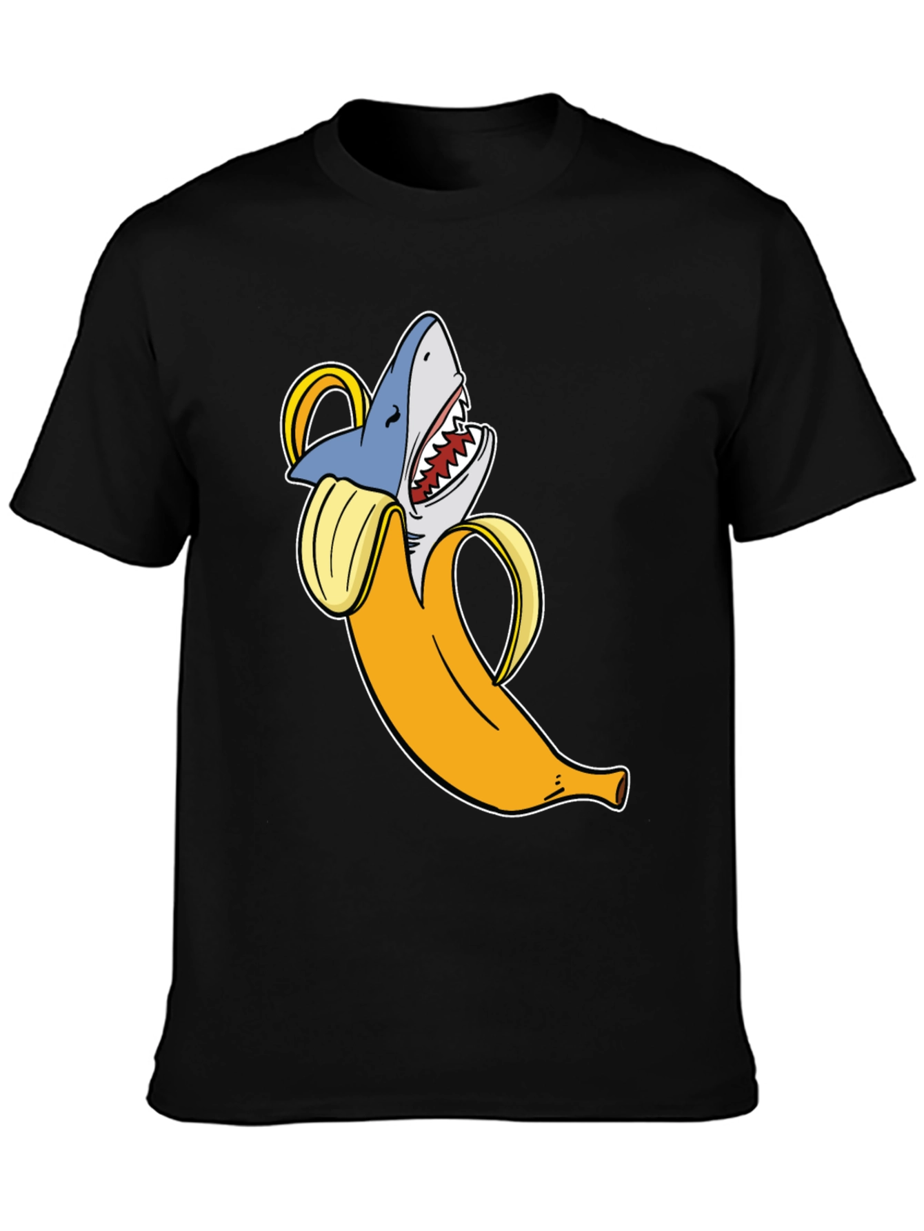 Banana Shark Graphic T-Shirt - Novelty Humor Tee