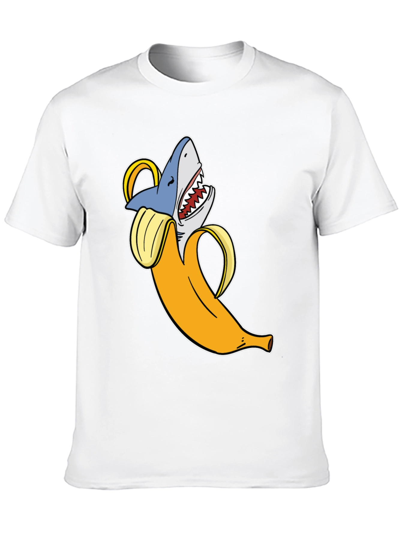 Banana Shark Graphic T-Shirt - Novelty Humor Tee