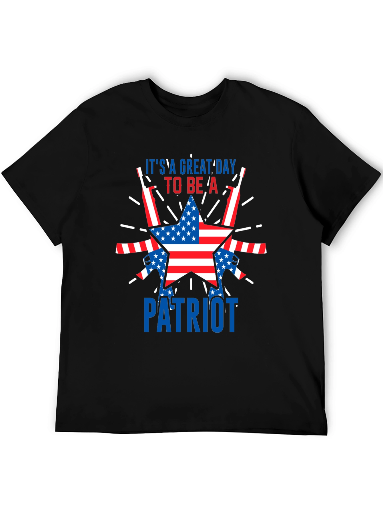Patriotic USA Flag Star Graphic T-Shirt