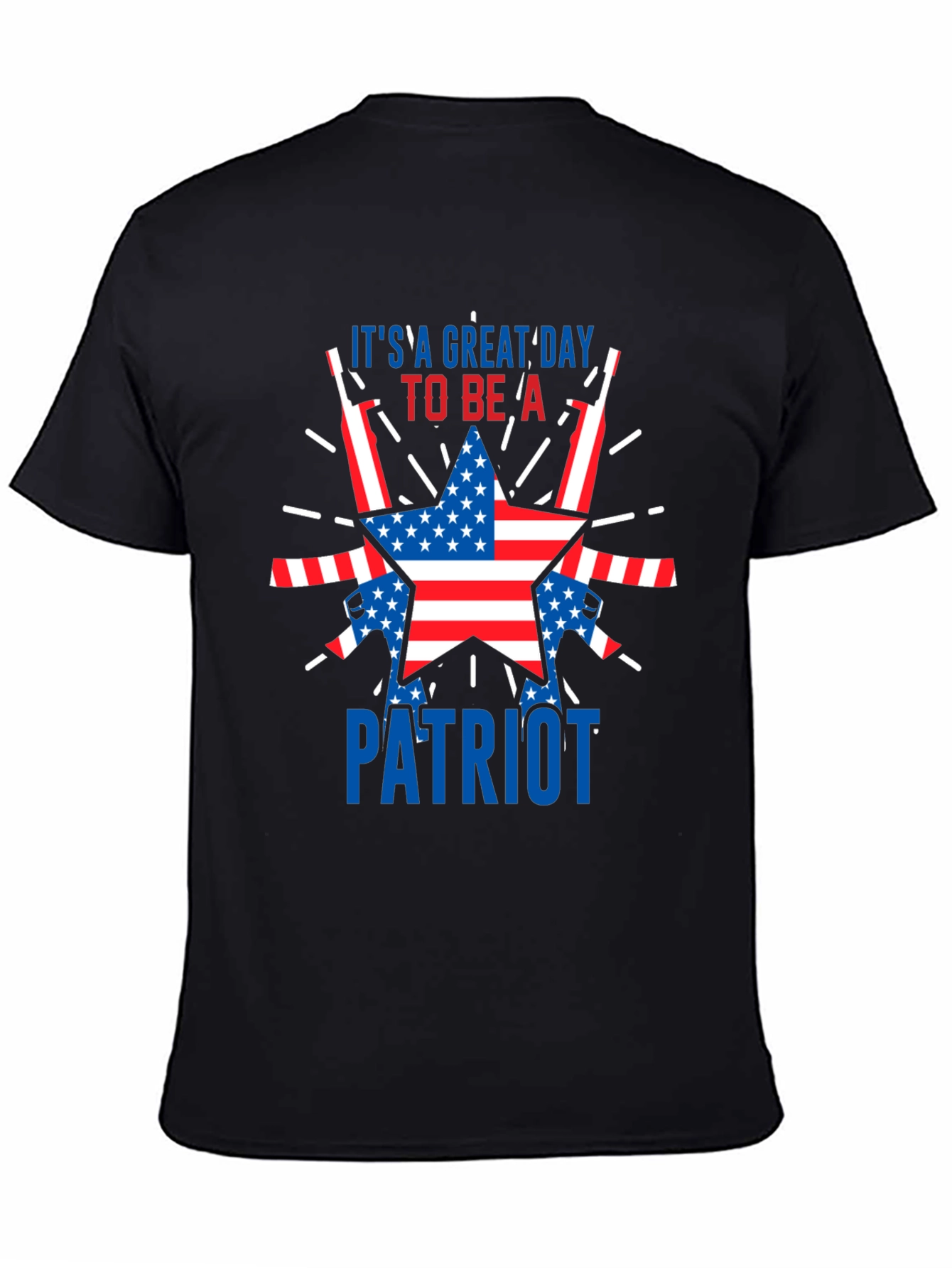Patriotic USA Flag Star Graphic T-Shirt
