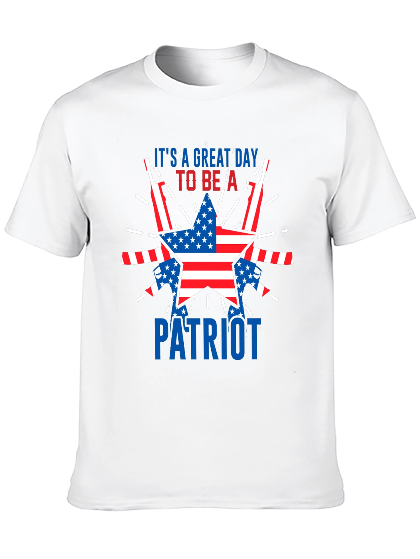 Patriotic USA Flag Star Graphic T-Shirt