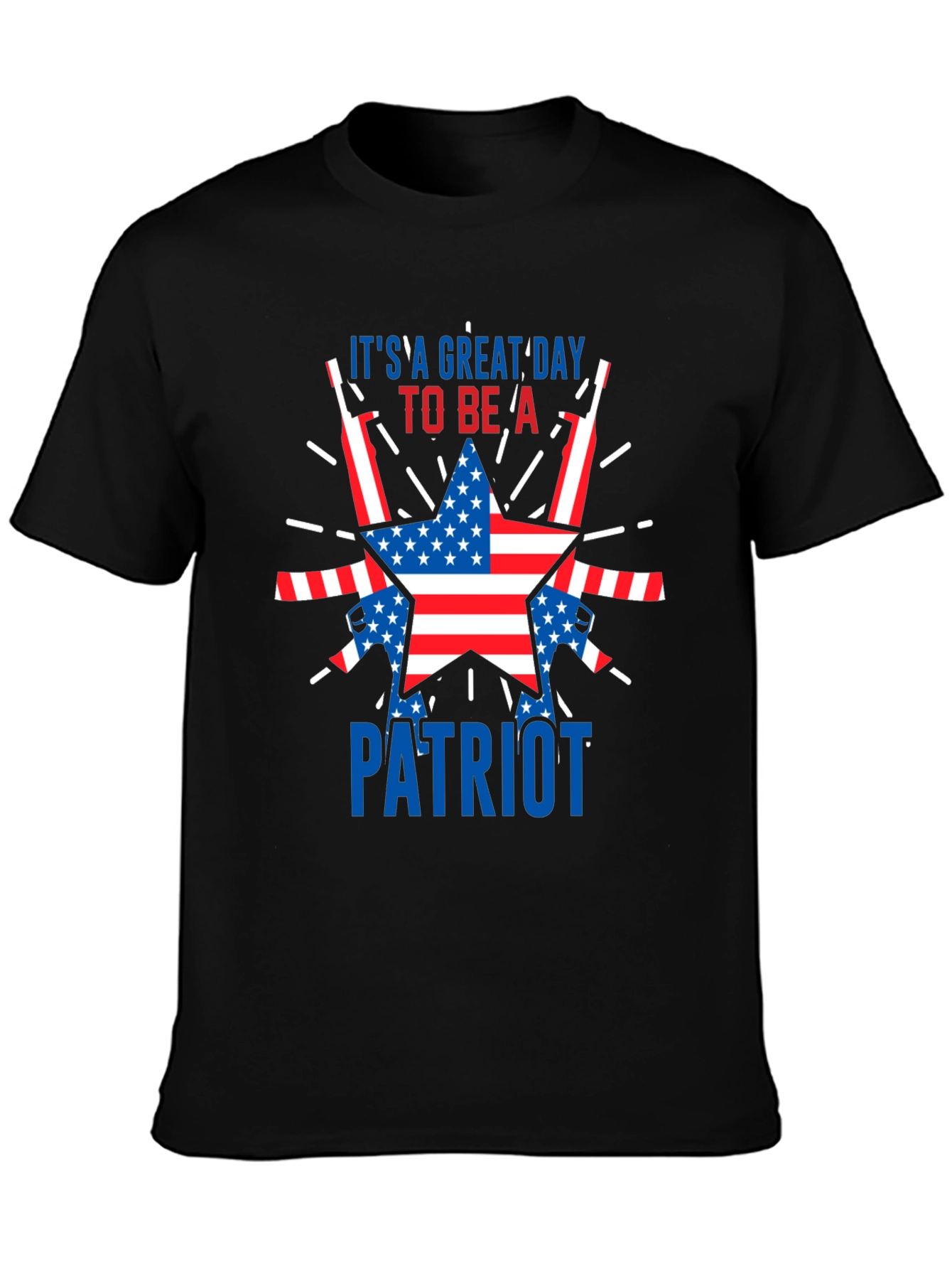 Patriotic USA Flag Star Graphic T-Shirt