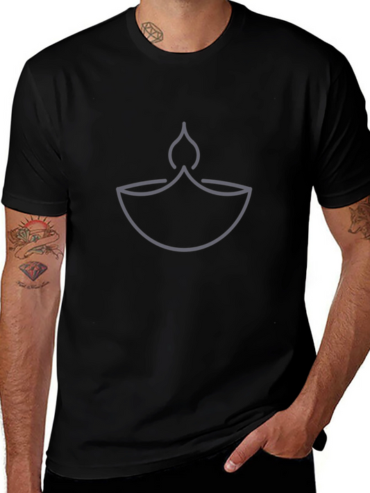 Minimalist Diwali Lamp Graphic T-Shirt