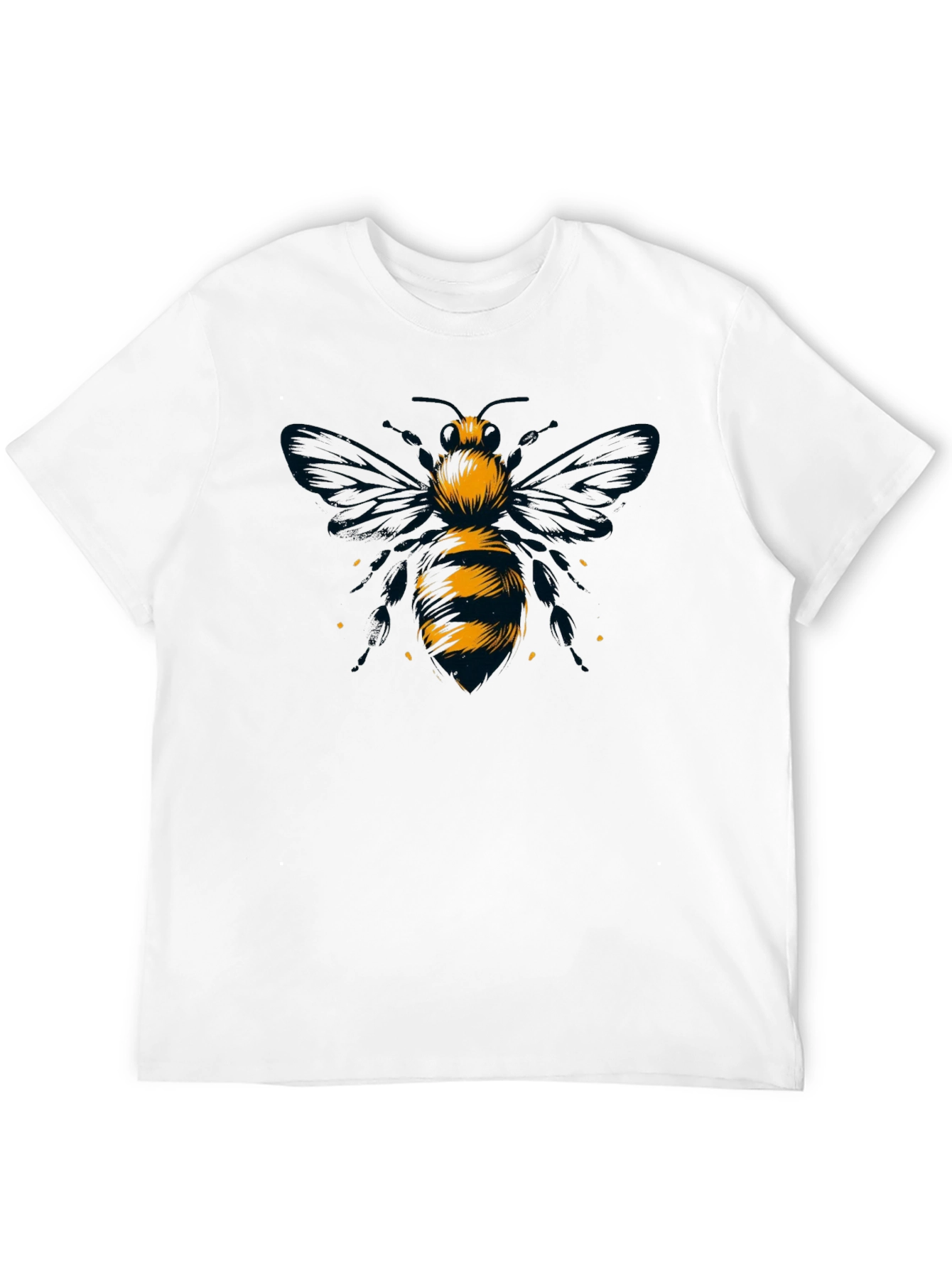 Bee Graphic Tee - Black Cotton T-Shirt
