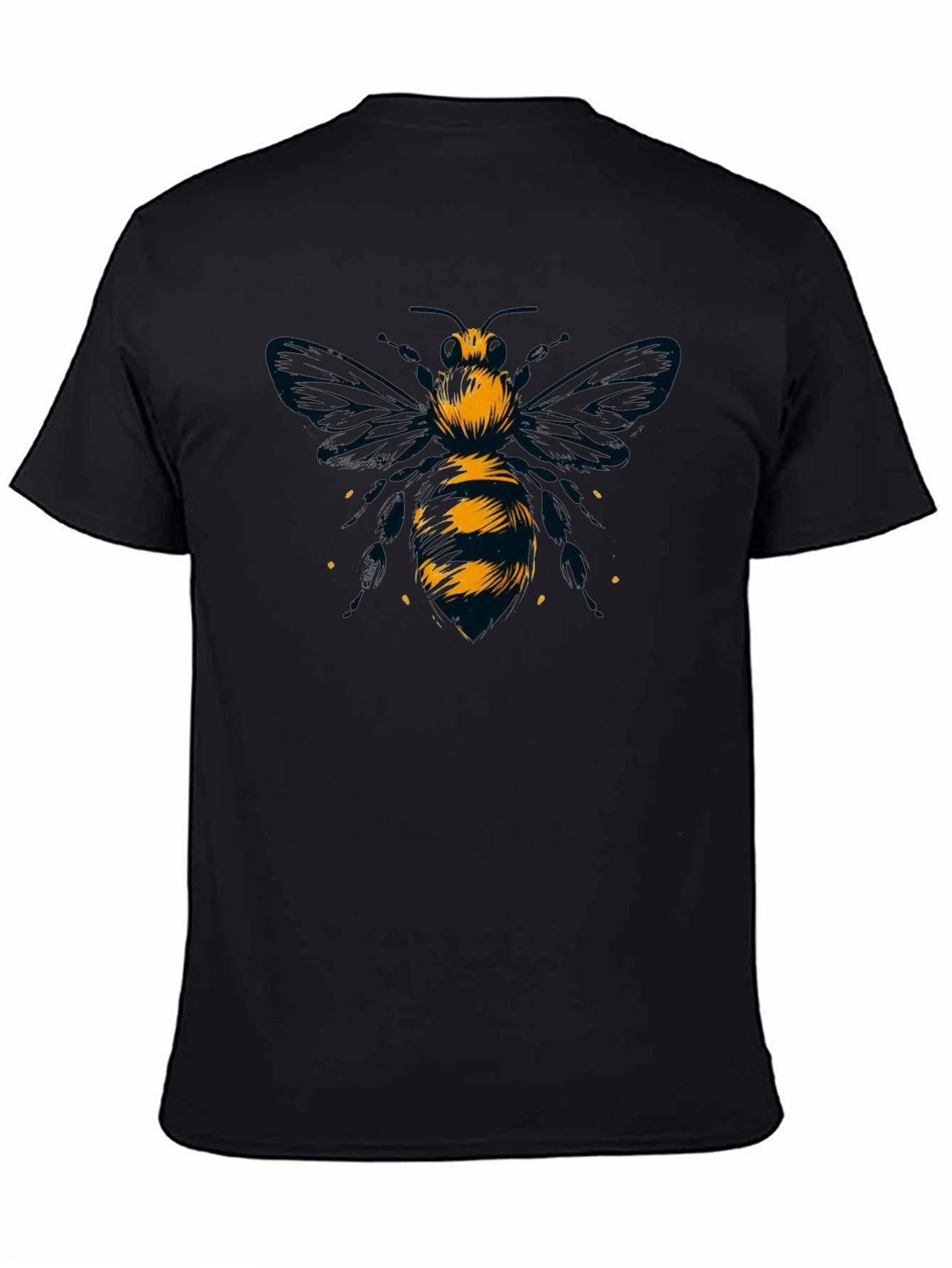 Bee Graphic Tee - Black Cotton T-Shirt
