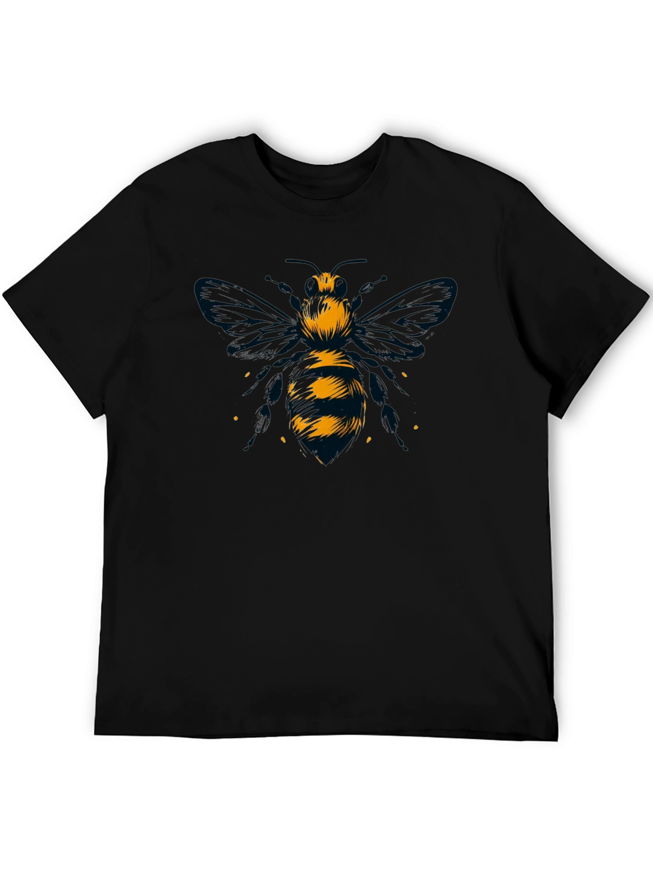 Bee Graphic Tee - Black Cotton T-Shirt