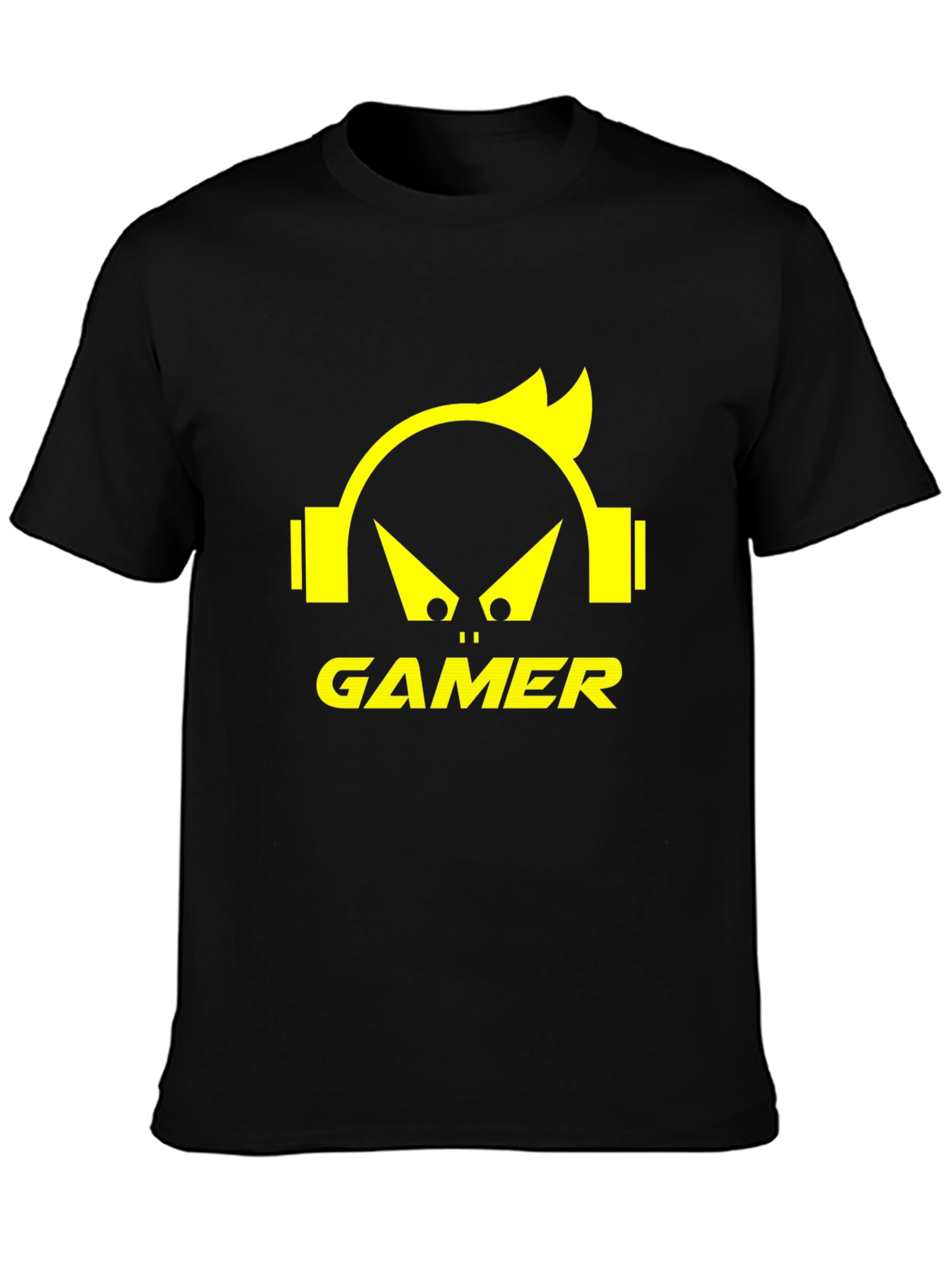 Gamer Graphic Tee - Black T-Shirt with Yellow Design