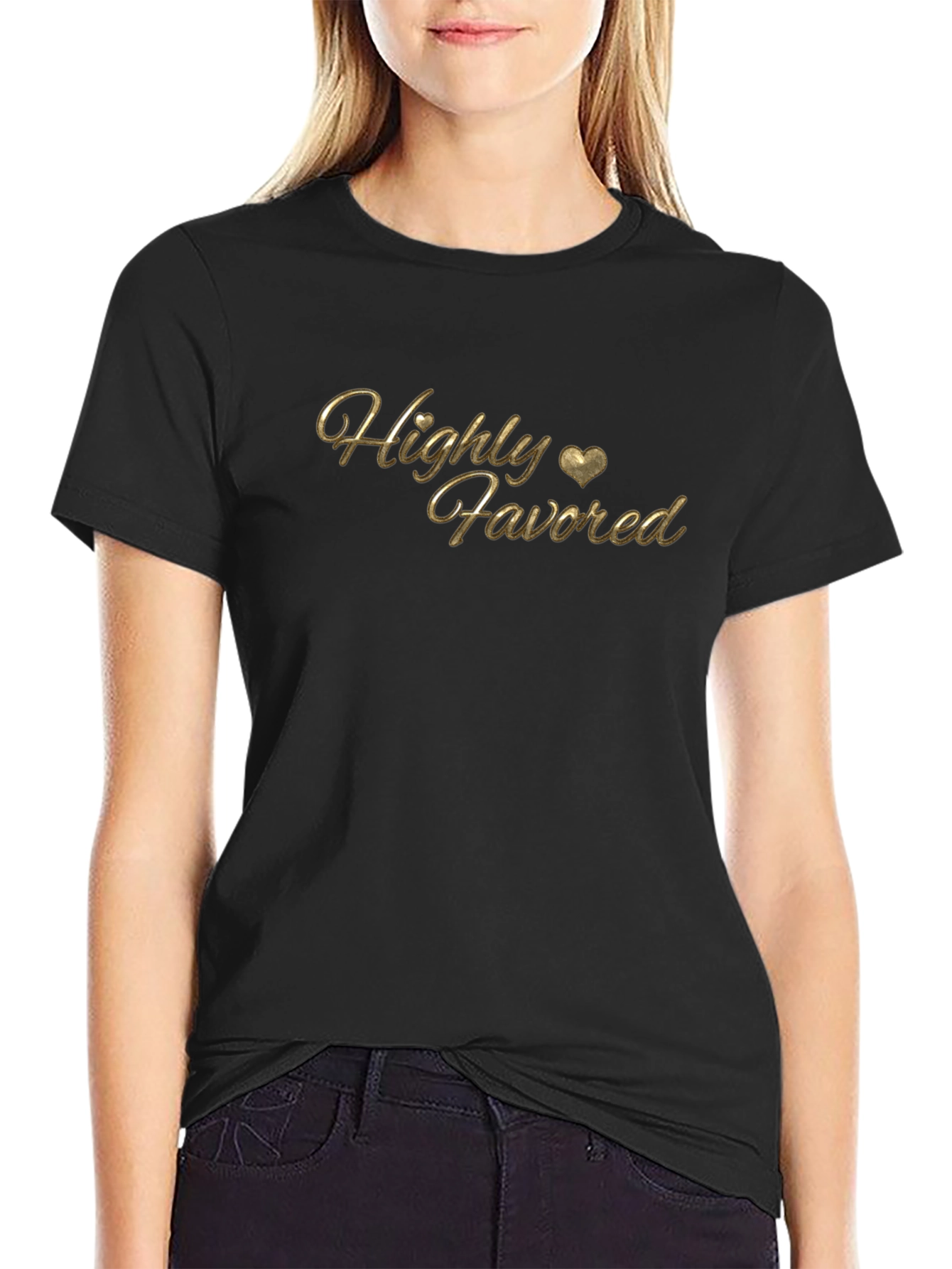 Highly Favored Black T-Shirt