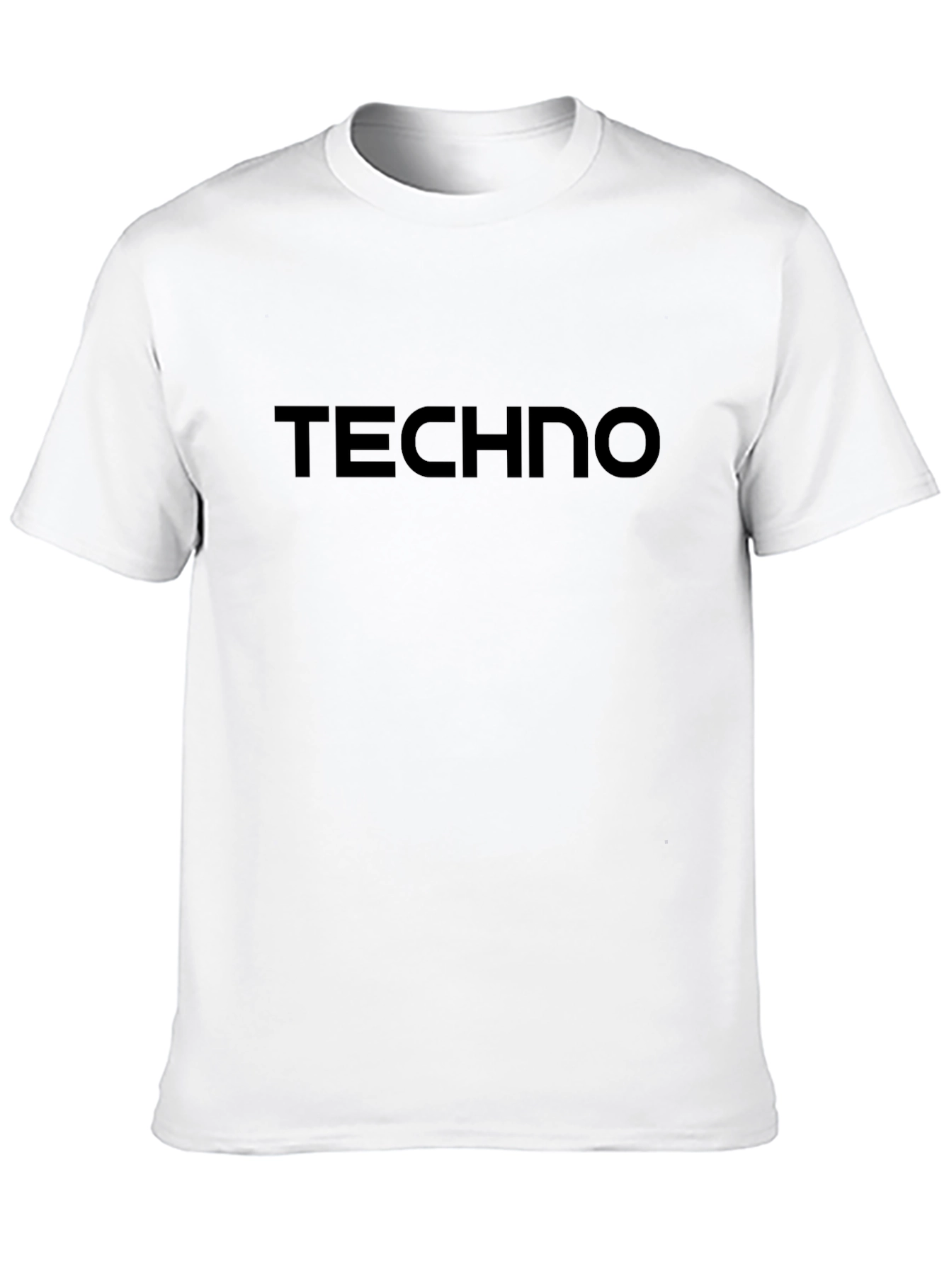 Techno T-Shirt - Black Crew Neck Tee