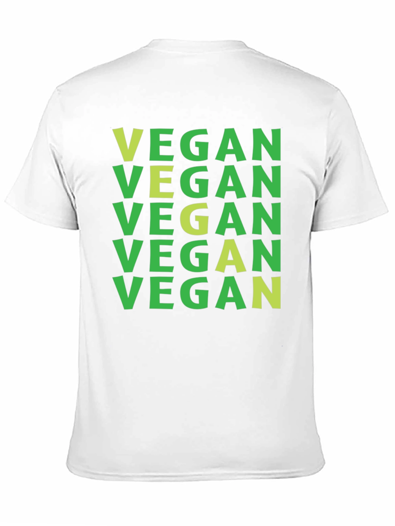 Vegan T-Shirt: Green on Black Repeat Print