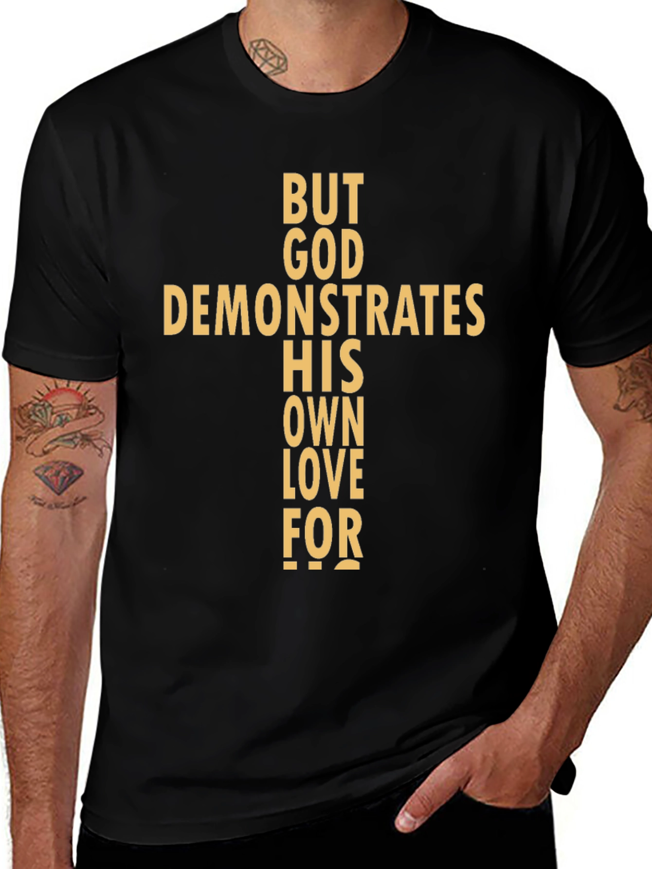 Religious Graphic Tee - But God Demonstrates His Love