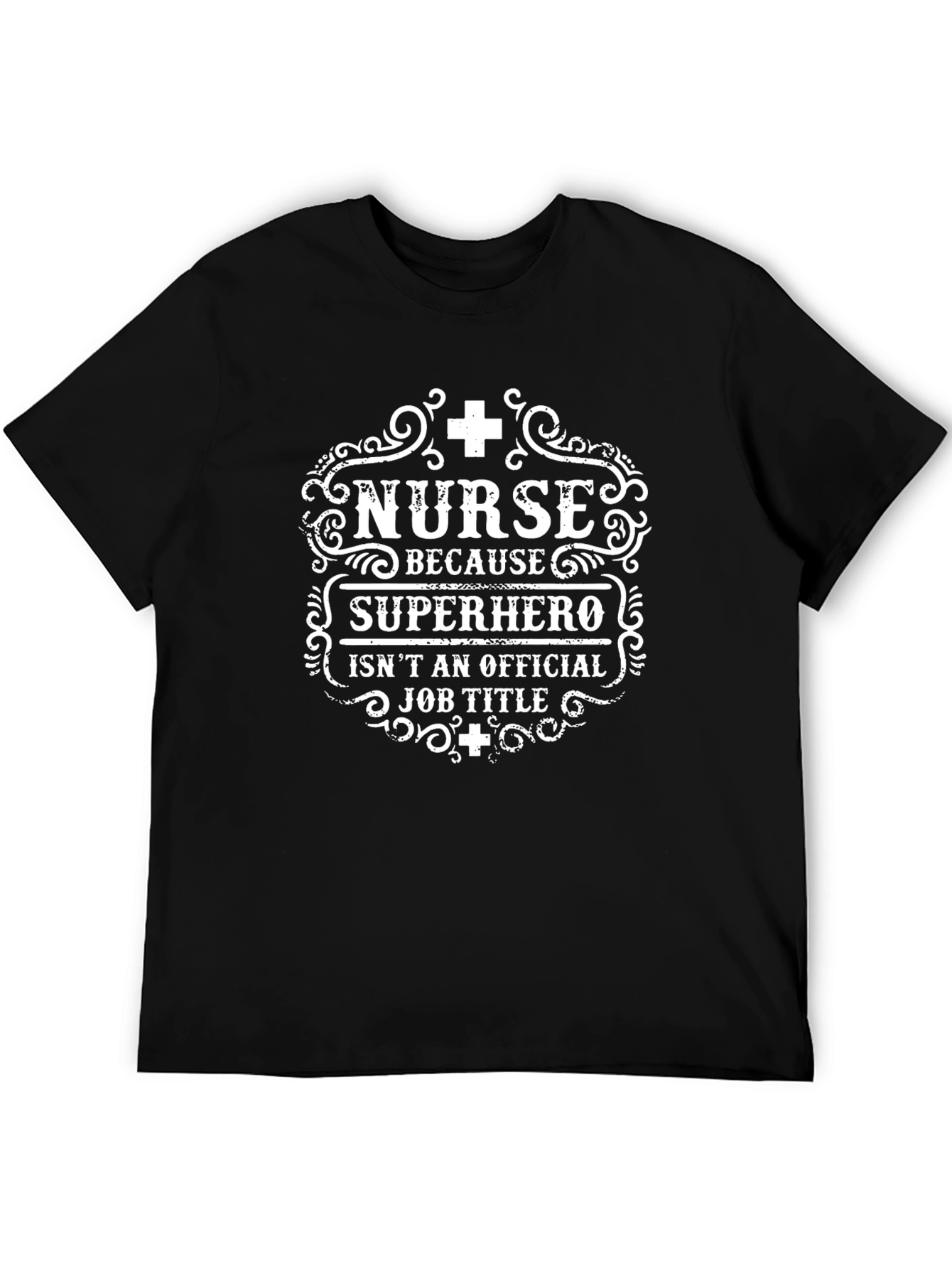 Nurse Superhero Graphic Tee - Black