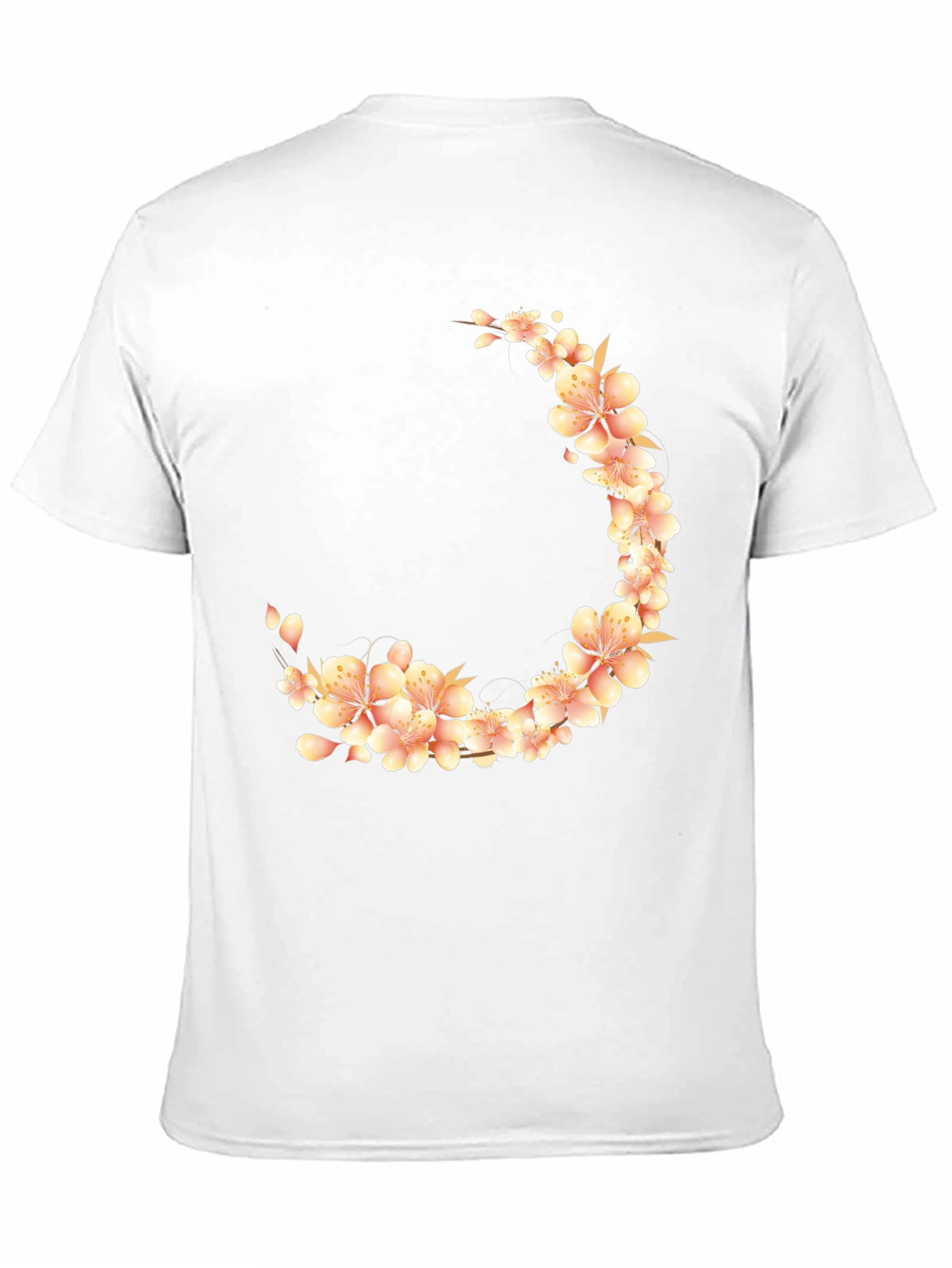 Floral Crescent Black T-Shirt