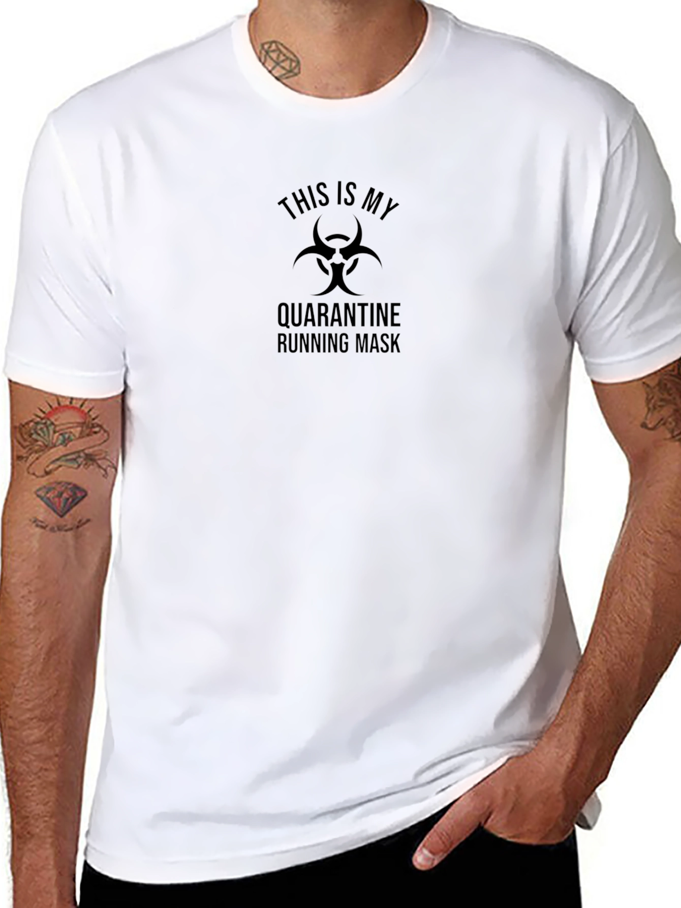 Quarantine Running Mask T-Shirt - Funny Graphic Tee