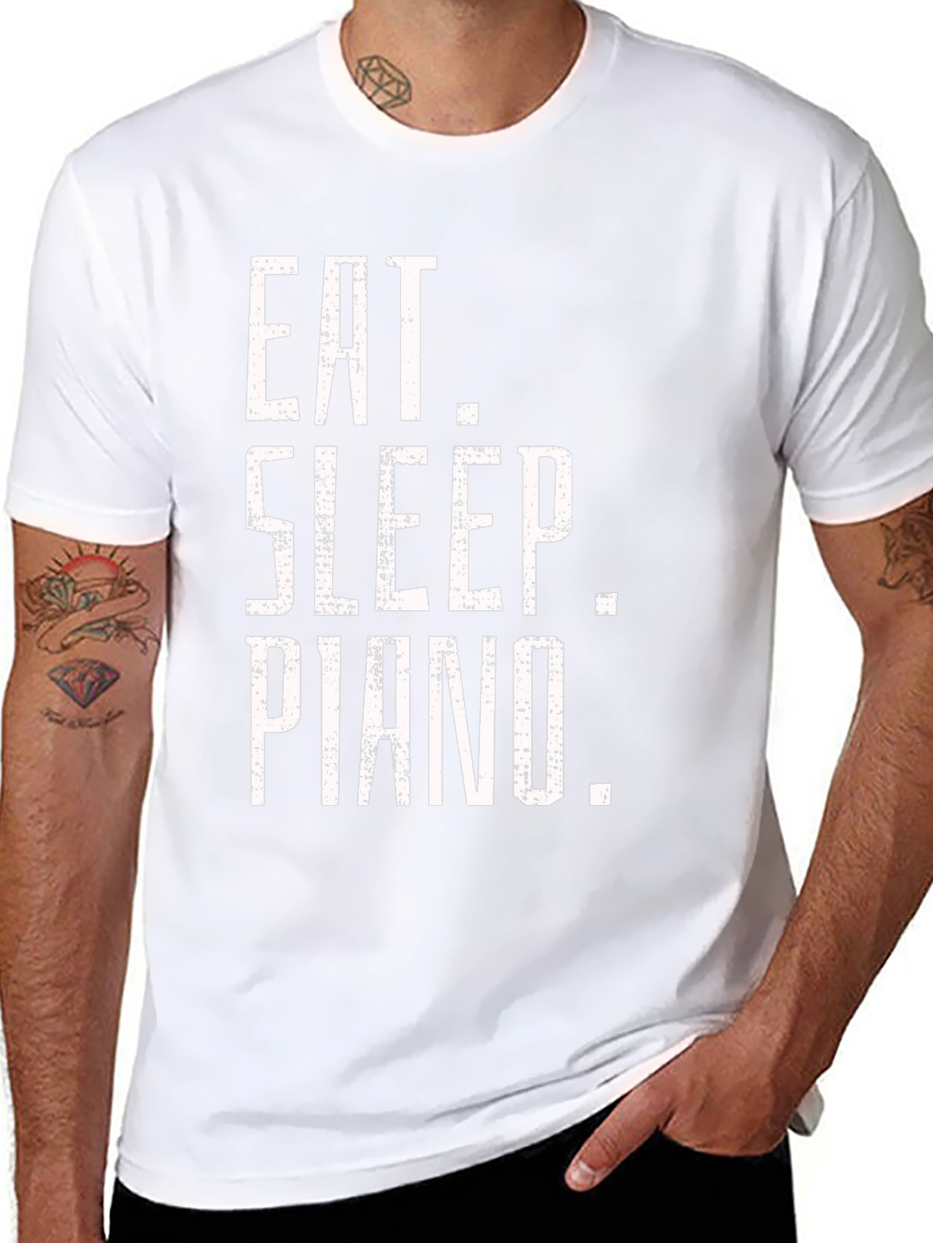 Eat Sleep Piano Black Graphic Tee
