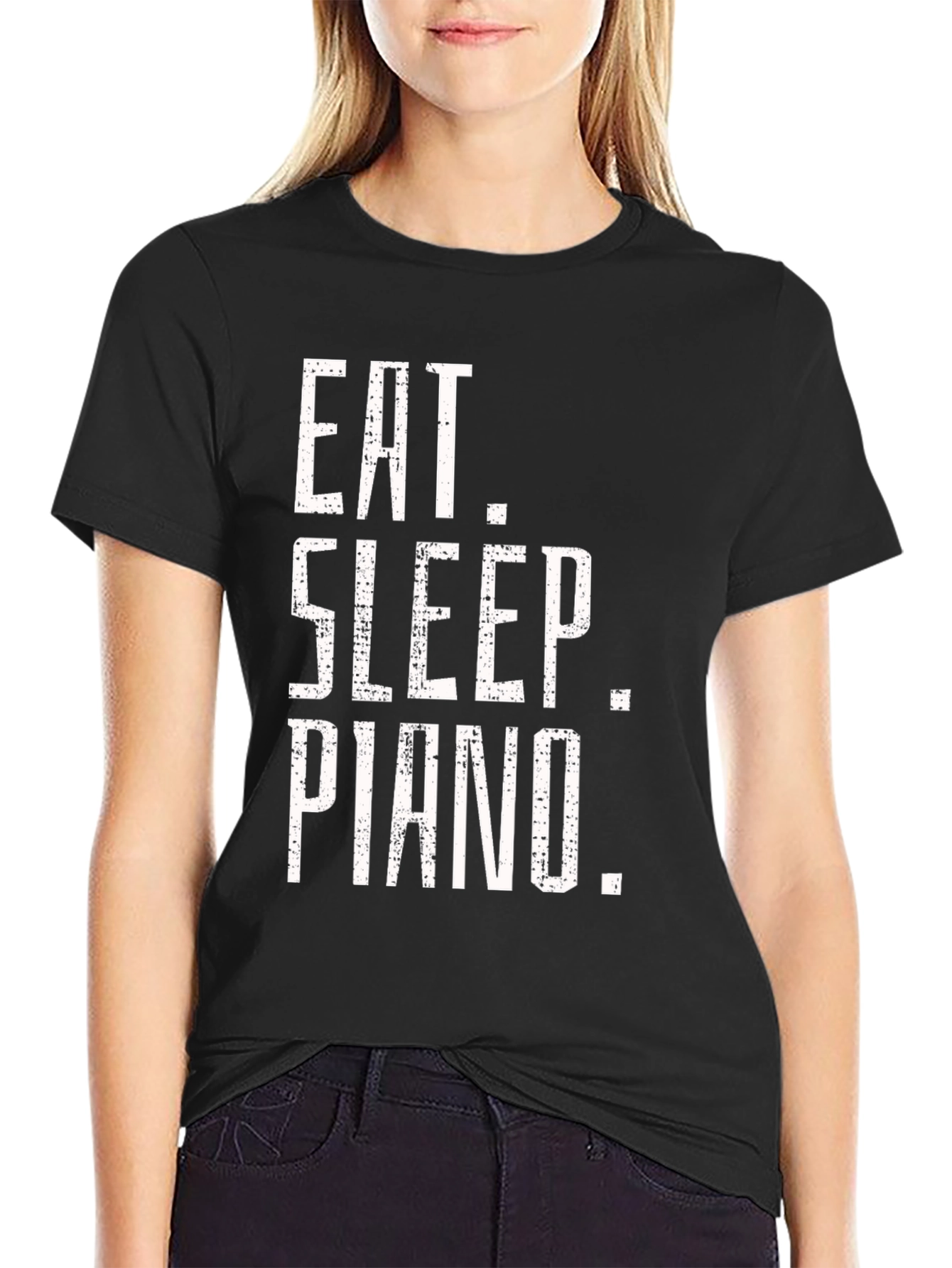 Eat Sleep Piano Black Graphic Tee