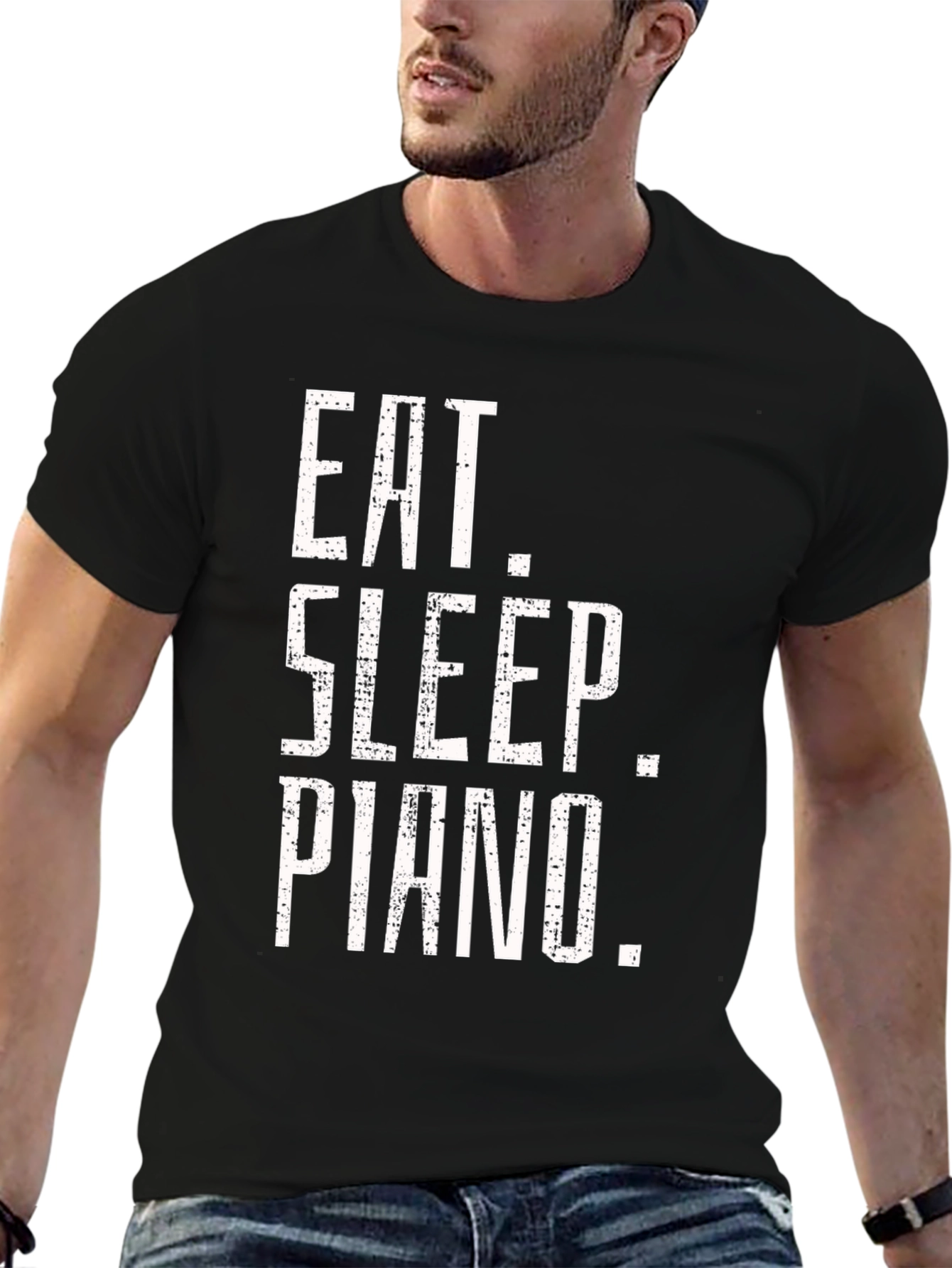 Eat Sleep Piano Black Graphic Tee