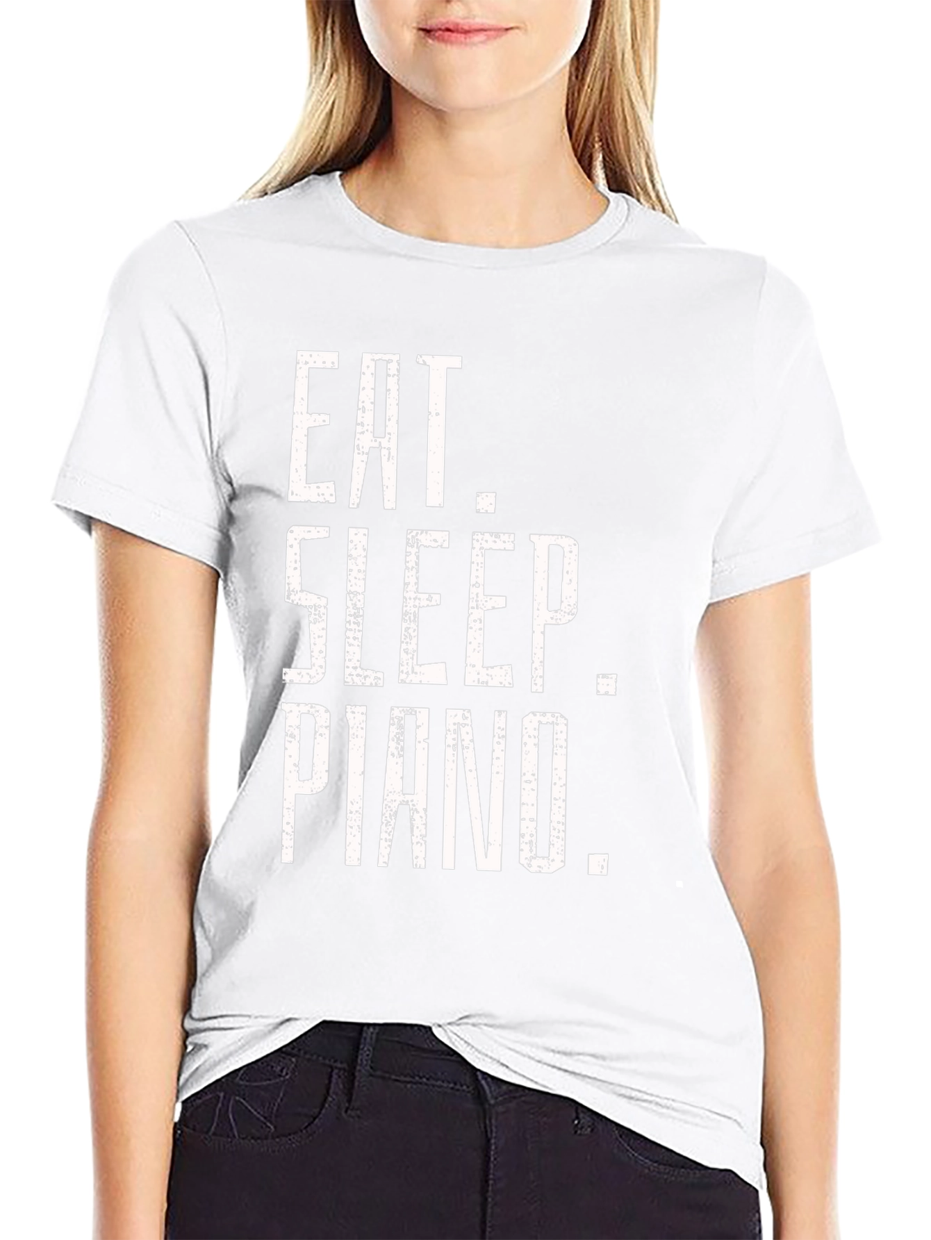 Eat Sleep Piano Black Graphic Tee