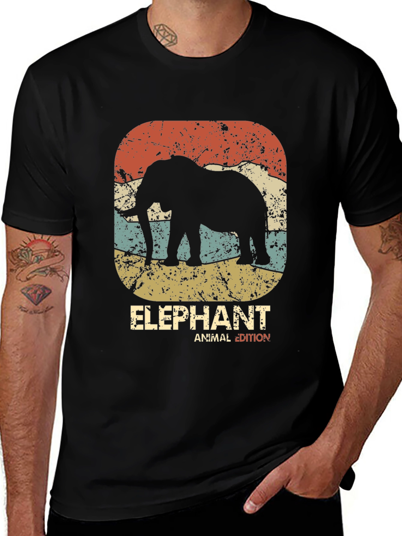 Retro Elephant Graphic Tee - Animal Edition
