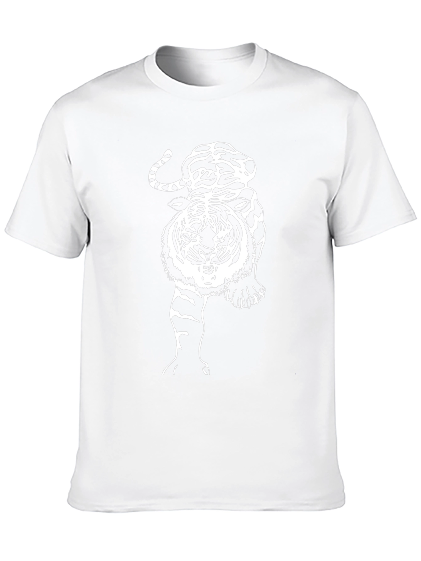 Tiger Graphic Print Mens Black T-Shirt